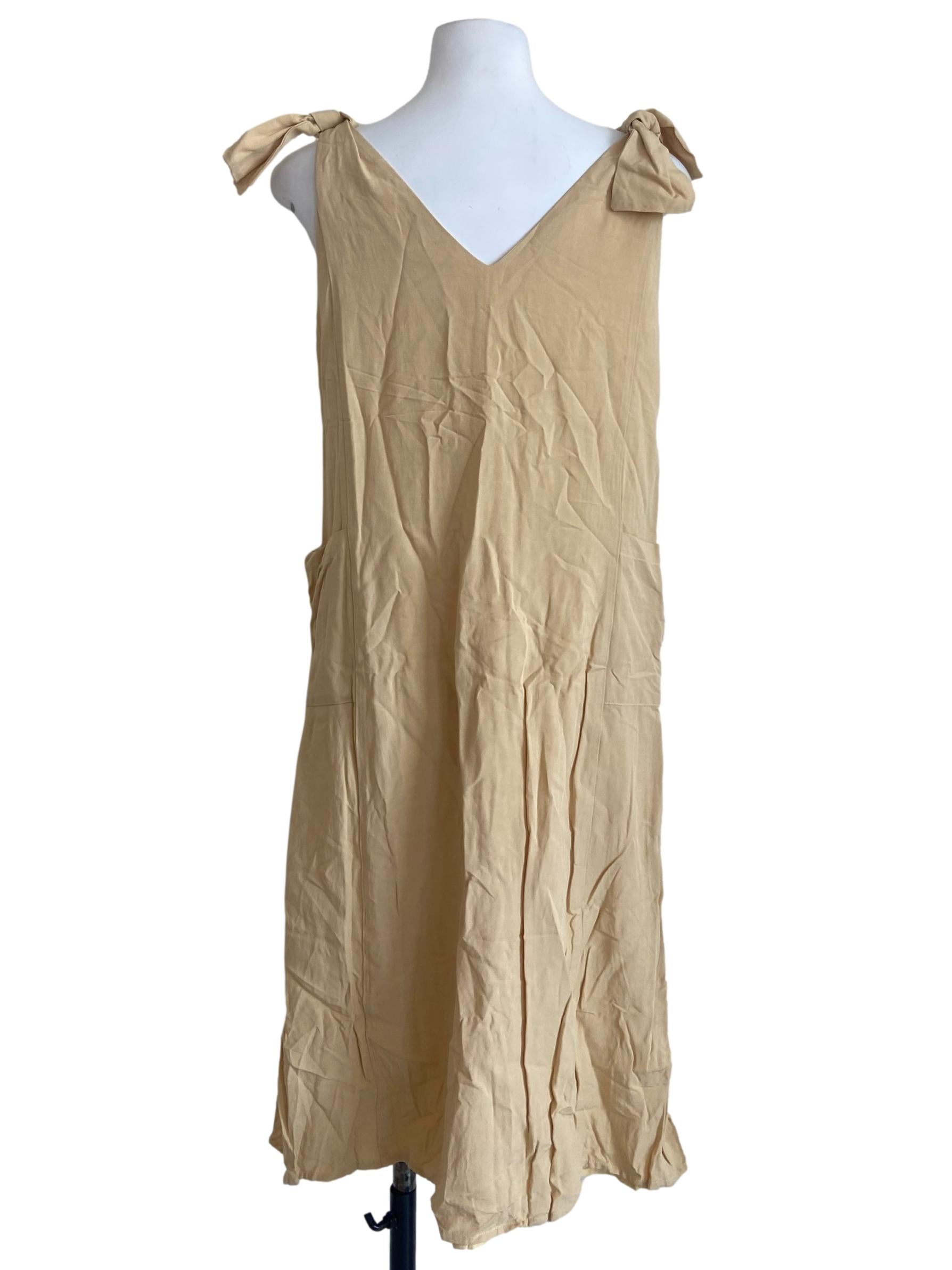 Blonde Yellow Sleeveless Apron Dress