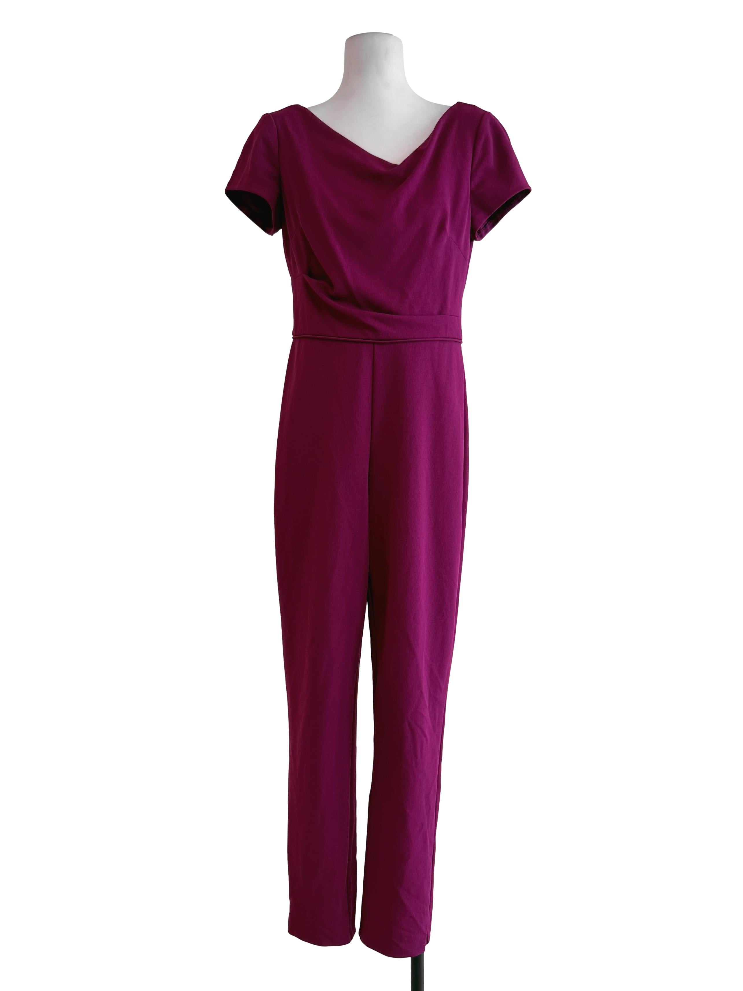 Magenta Pink Asymmetrical Neck Jumpsuit