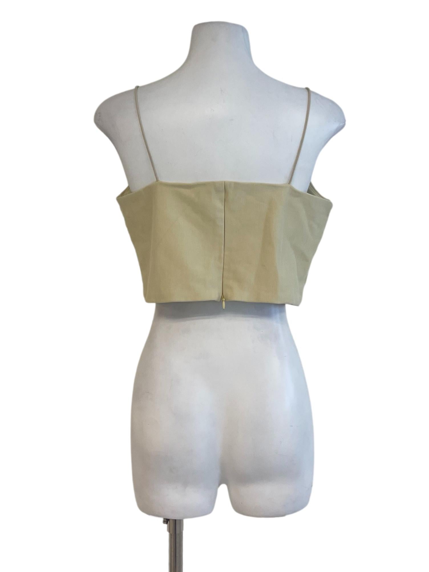 Yellow Parmesan Square Neck Bikini Top