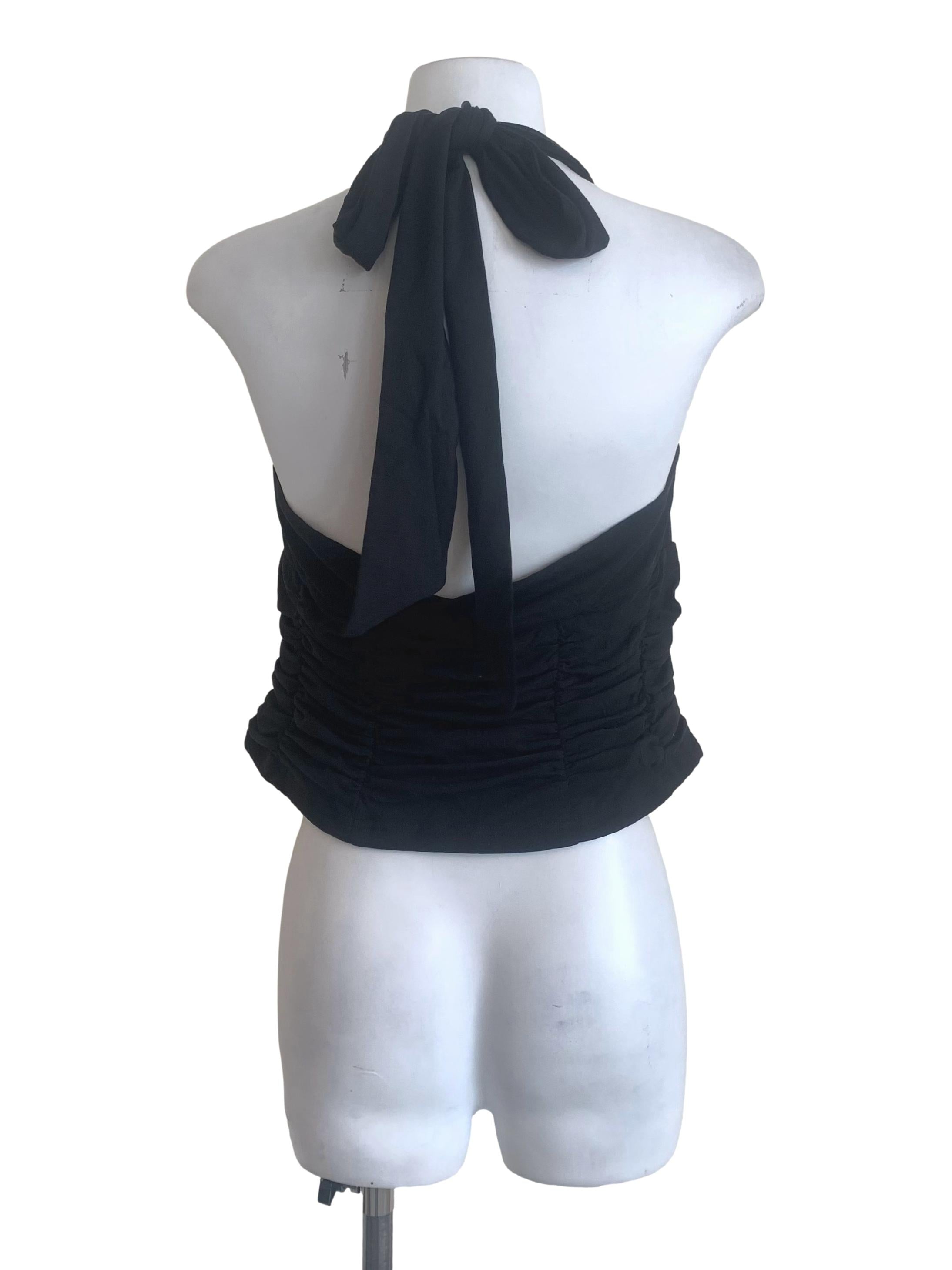 Oil Black Halter Neck Top