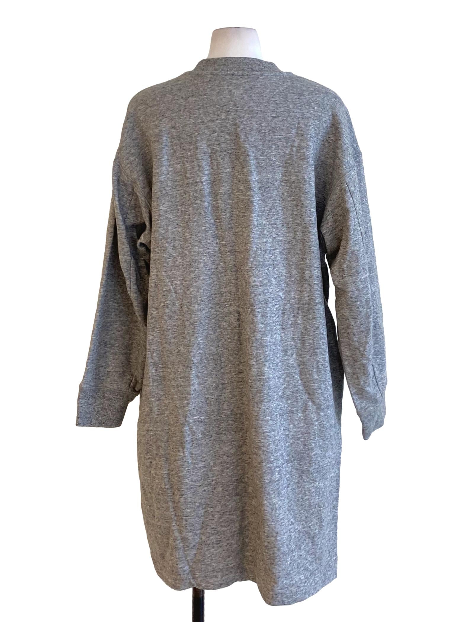 Pebble Grey Round Neck Long Sleeve Thick Knitted Shirt Dress