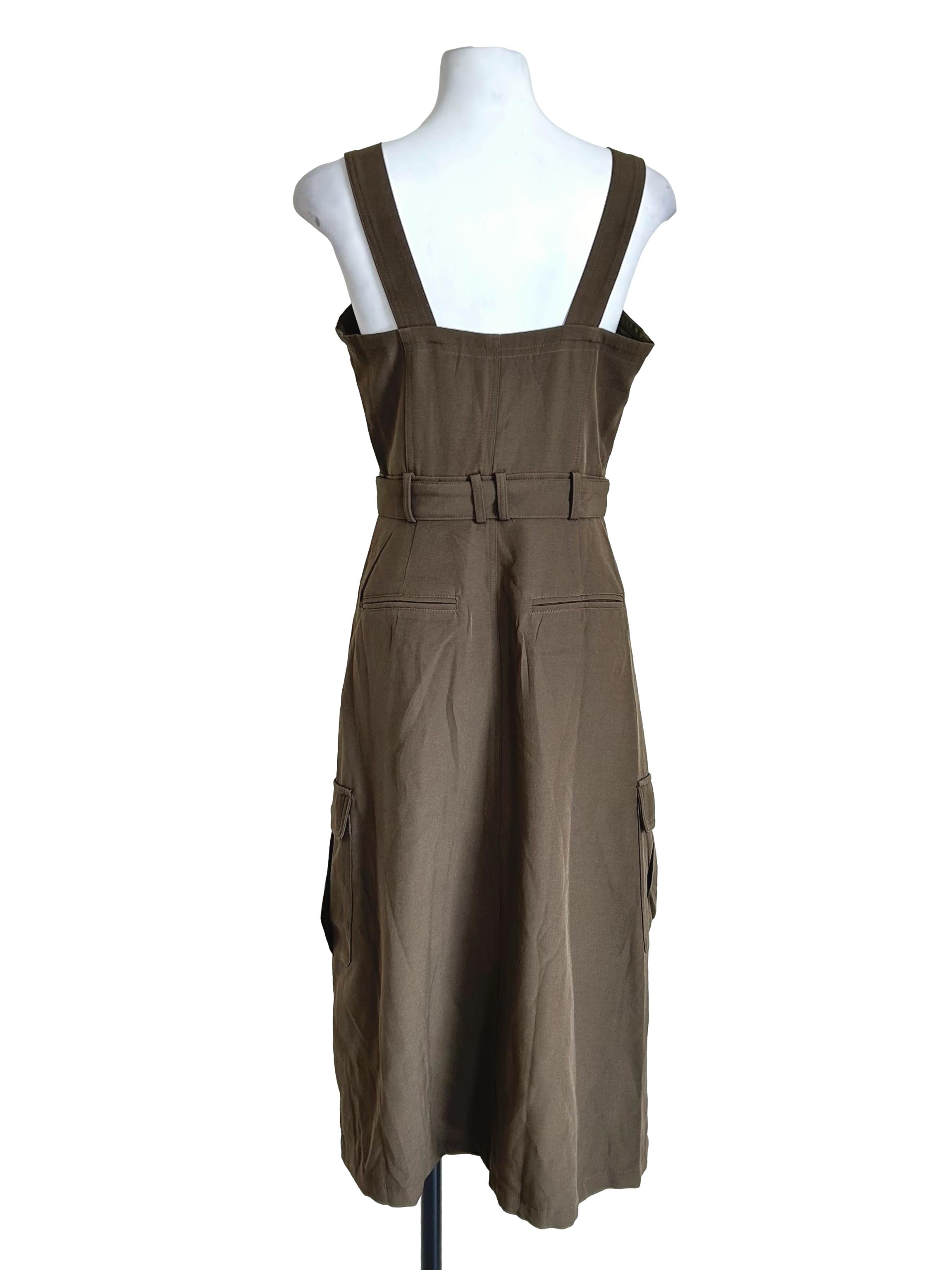 Moss Green Cargo Utility Dress
