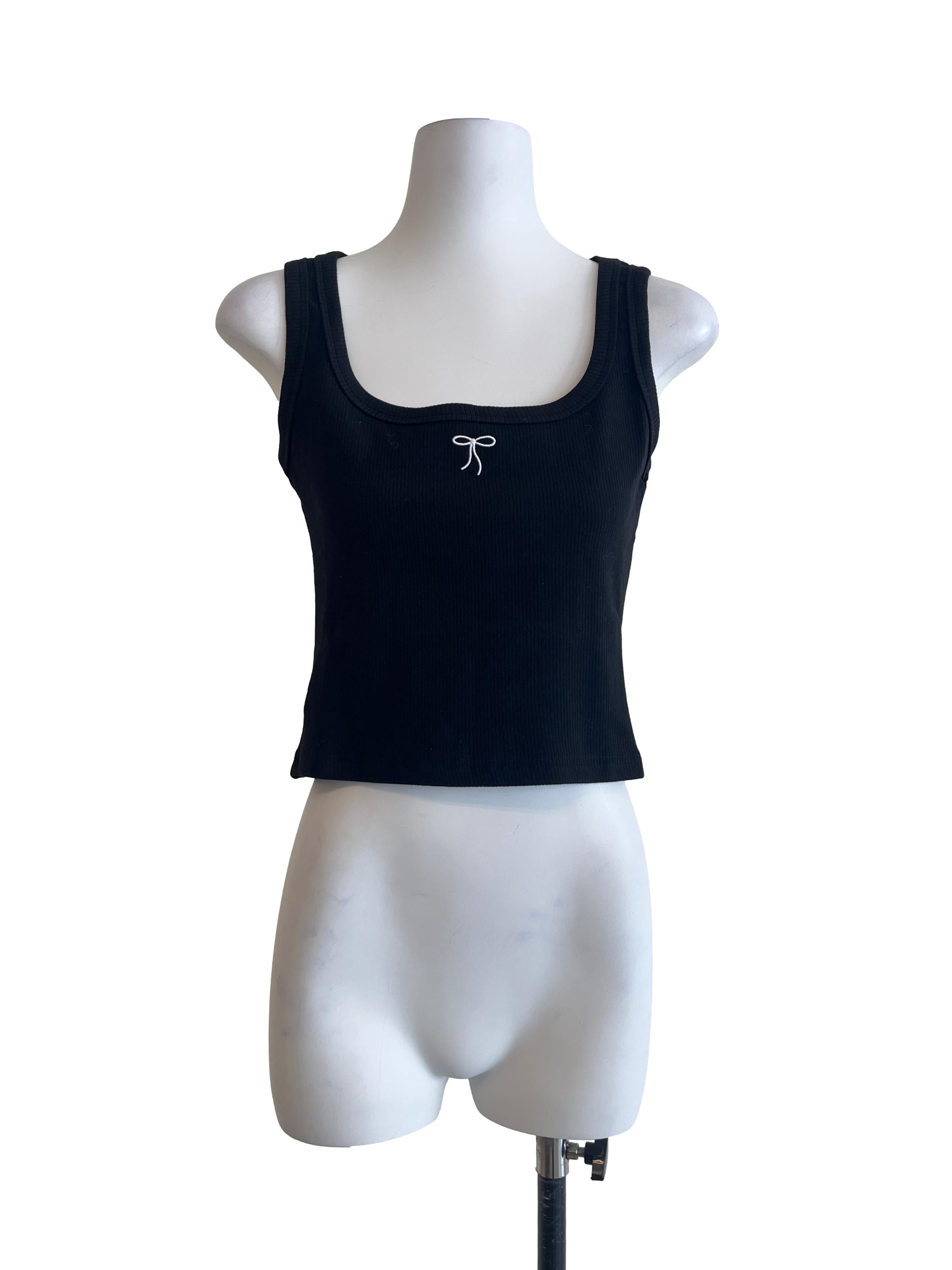 Ink Black Scoop Sleeveless Tank Top
