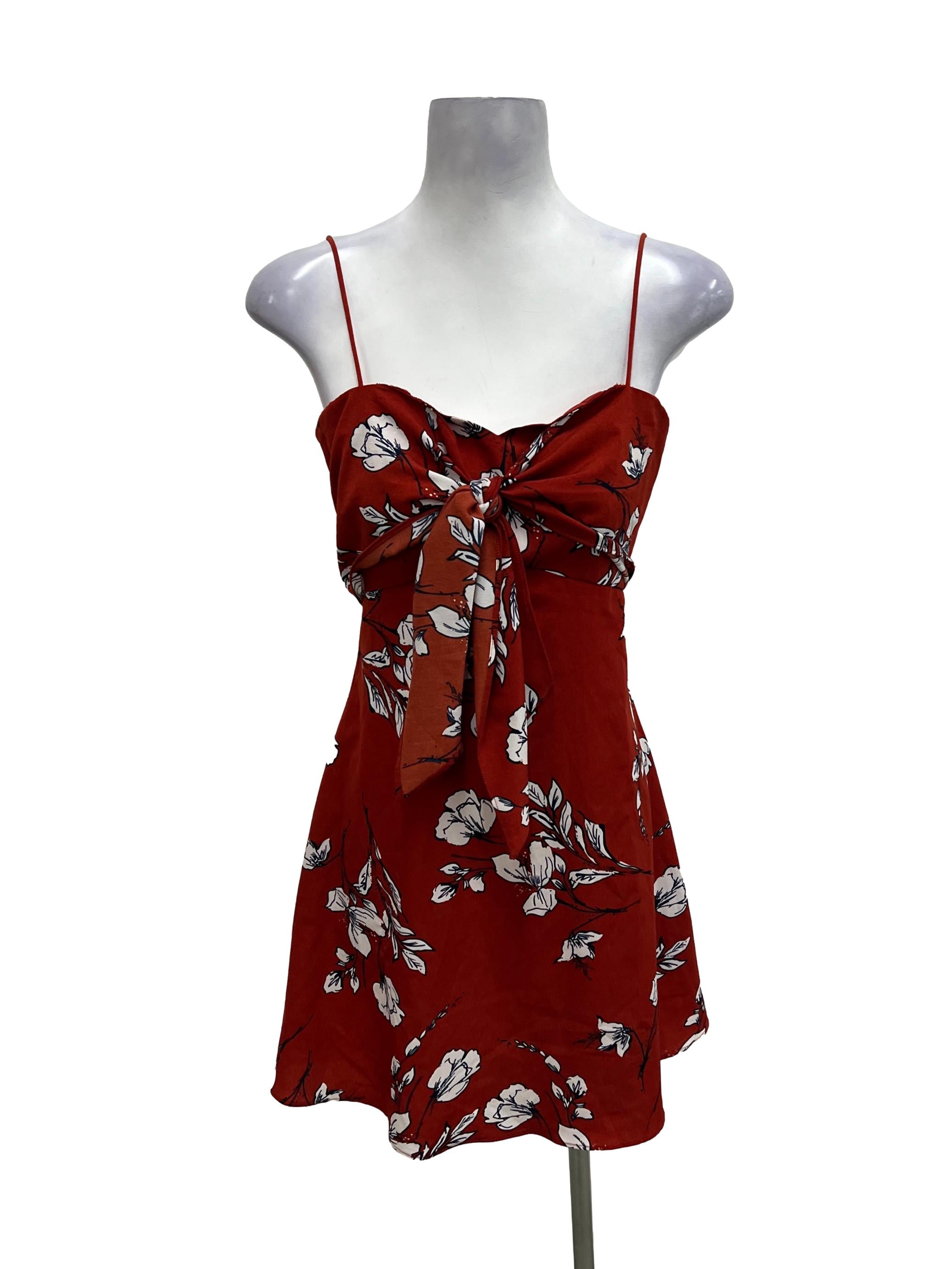 Red Floral Mini Dress