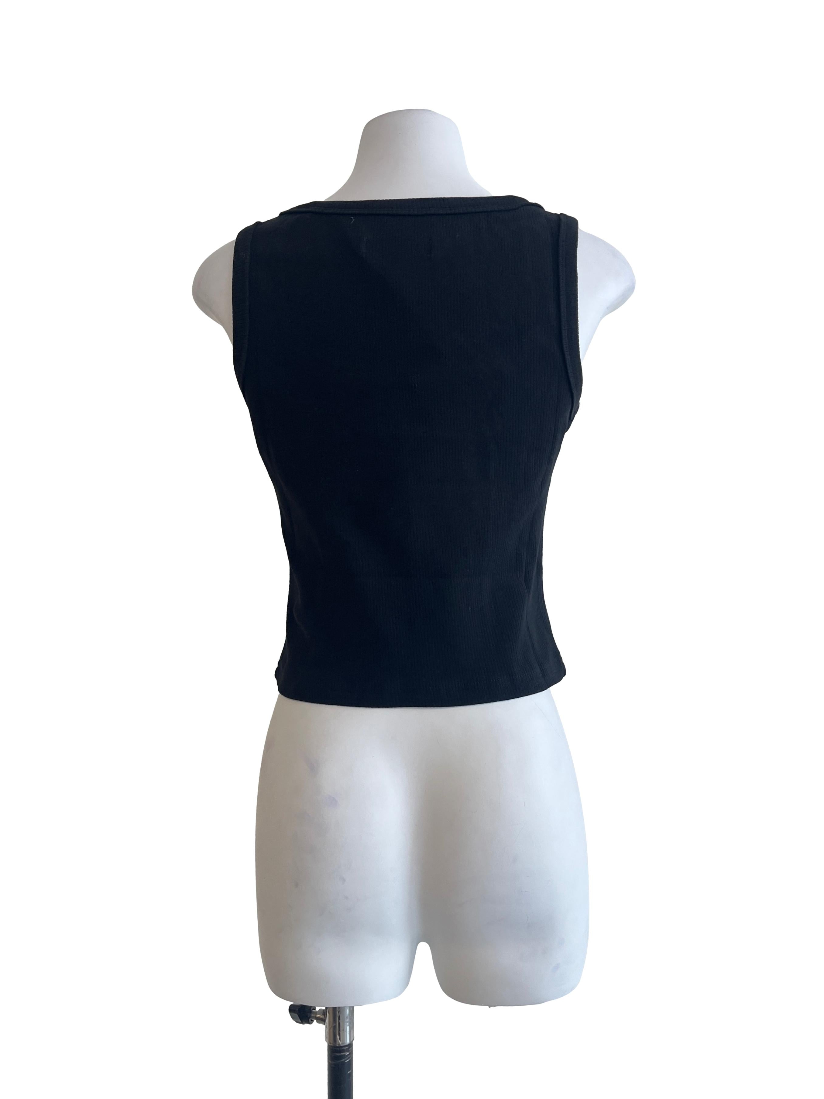 Ink Black Scoop Sleeveless Tank Top