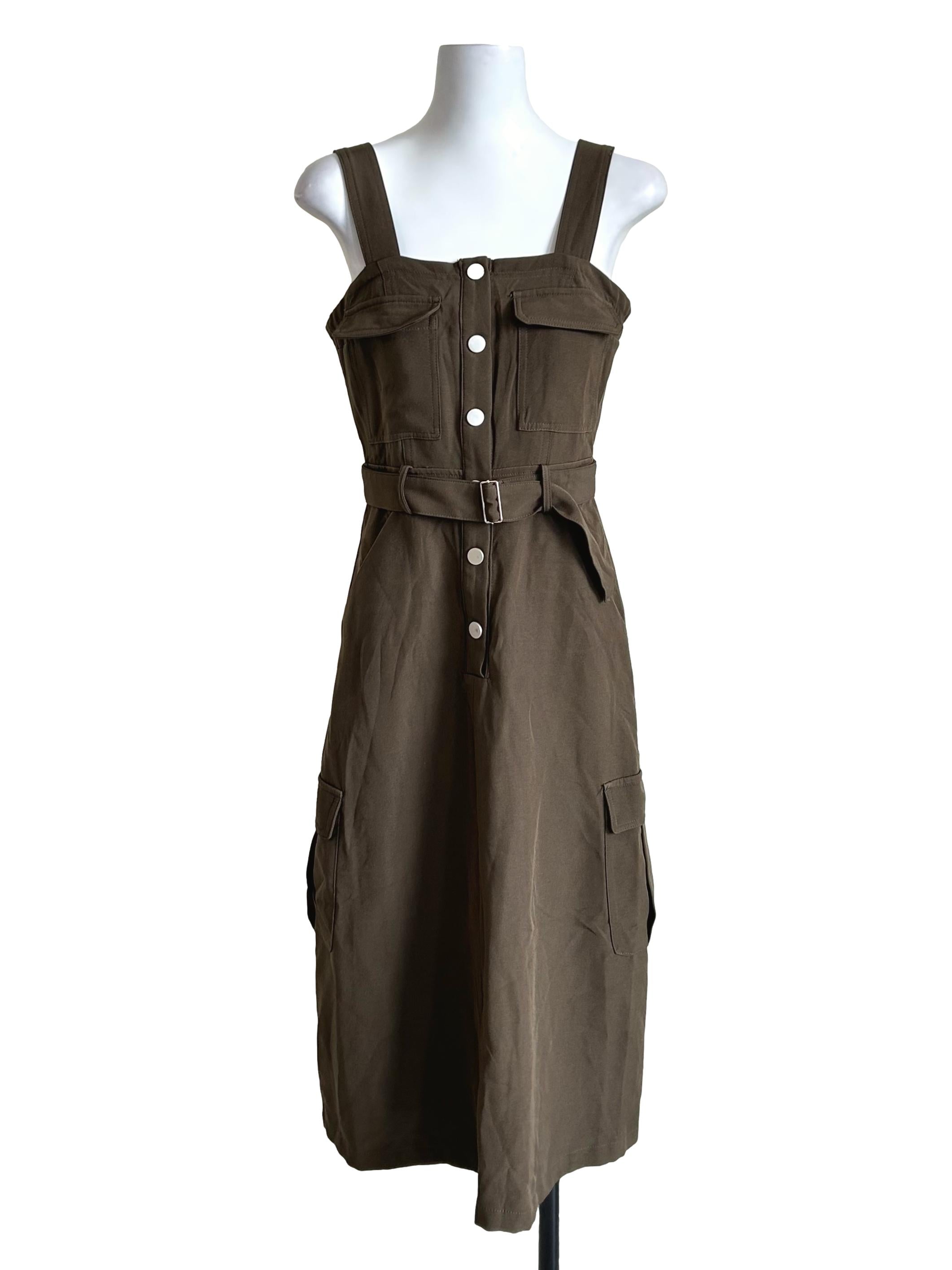 Moss Green Cargo Utility Dress