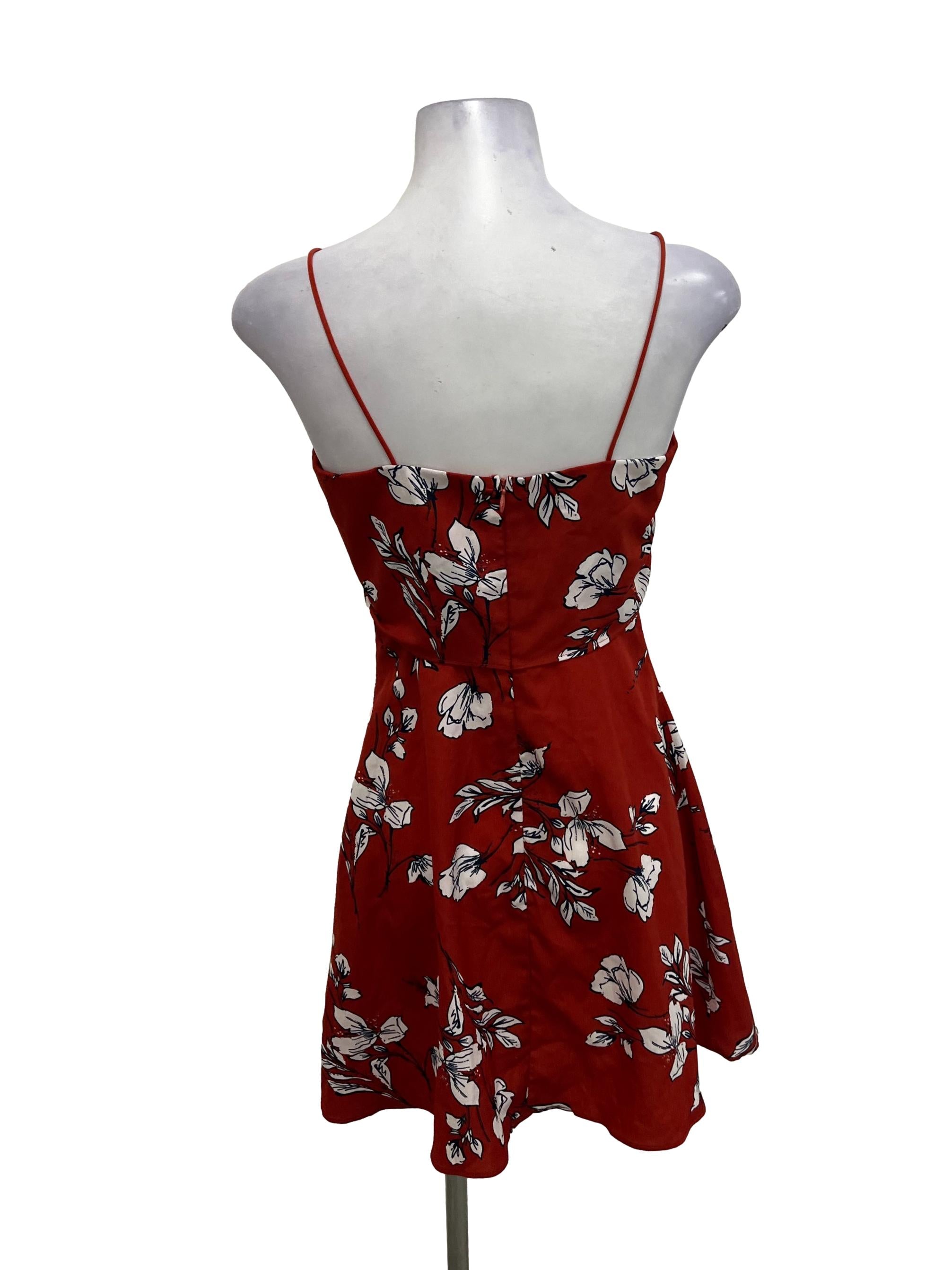 Red Floral Mini Dress