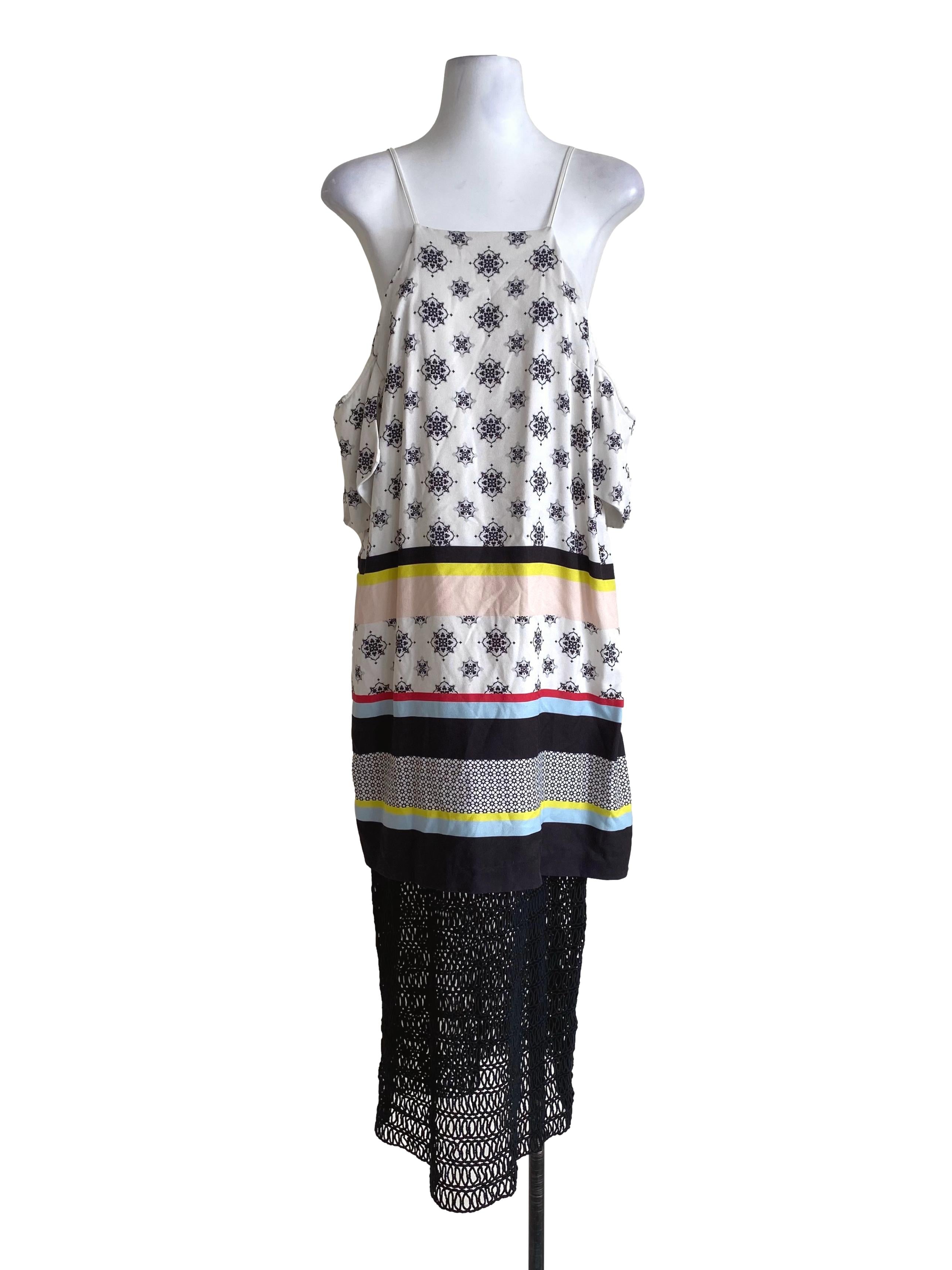 Baby Powder White Multicolor Pattern Dress