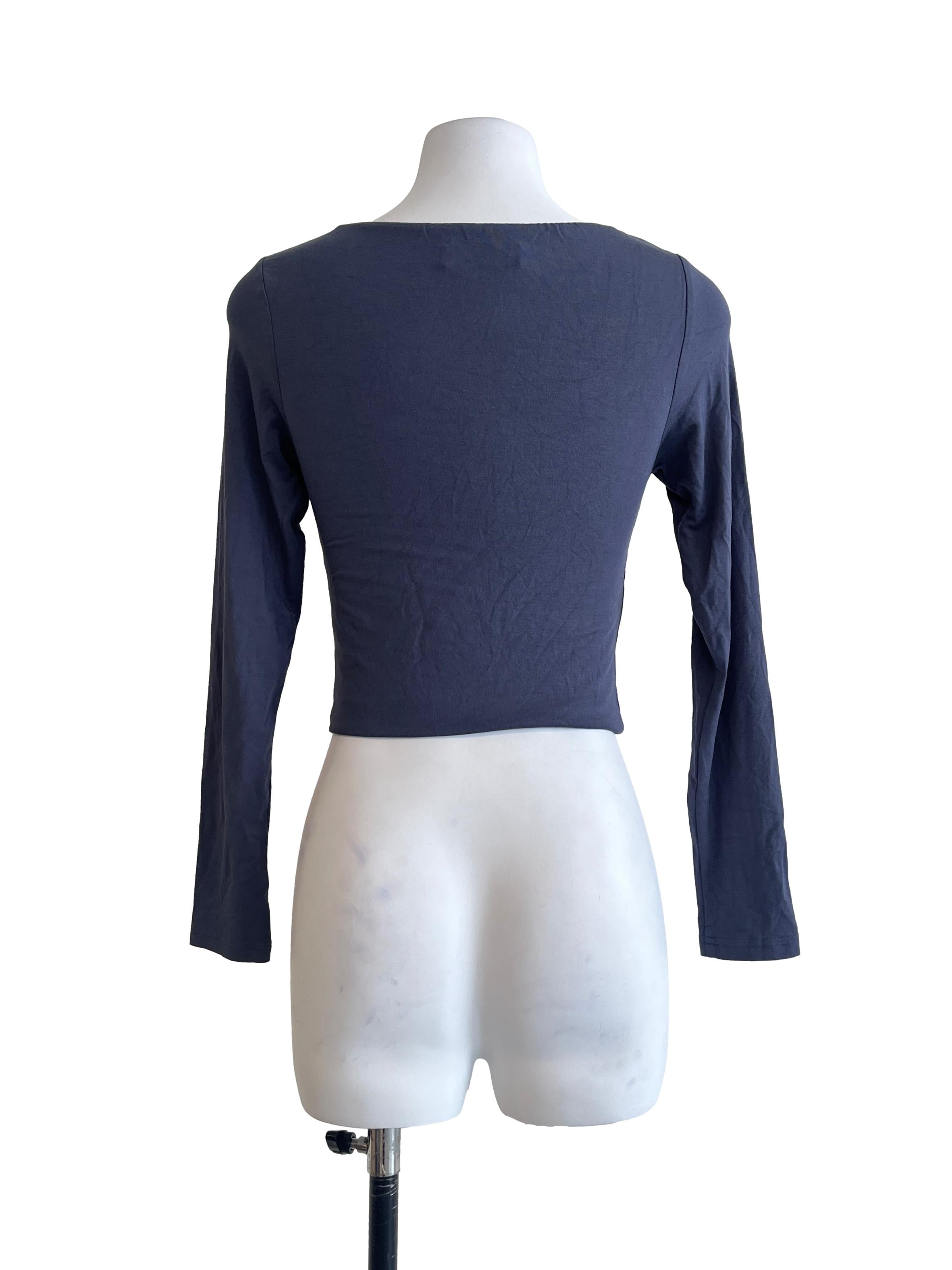 Porpoise Grey Scoop Long Sleeve Top