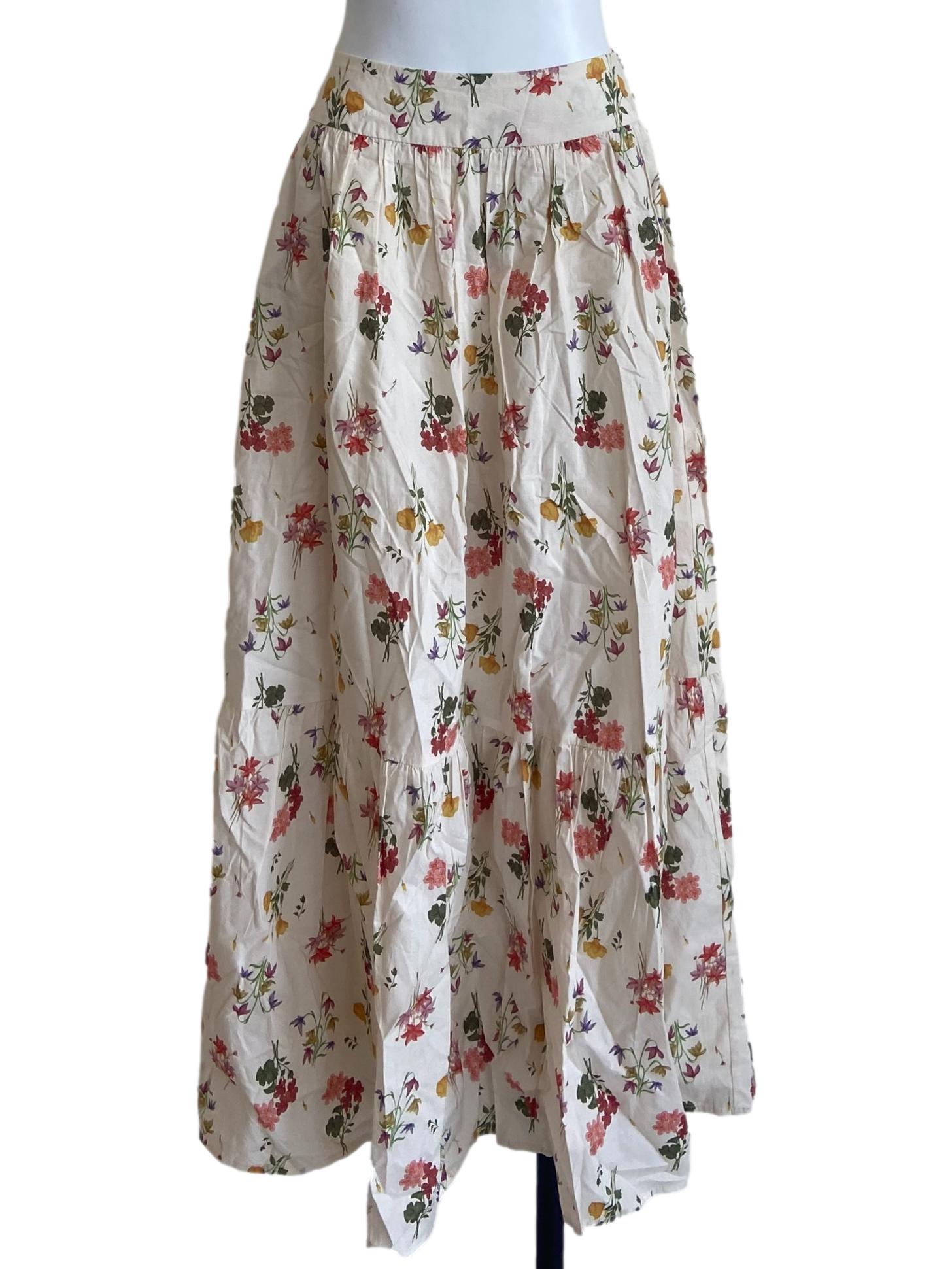 Egg Shell Floral Drop Waist Dress