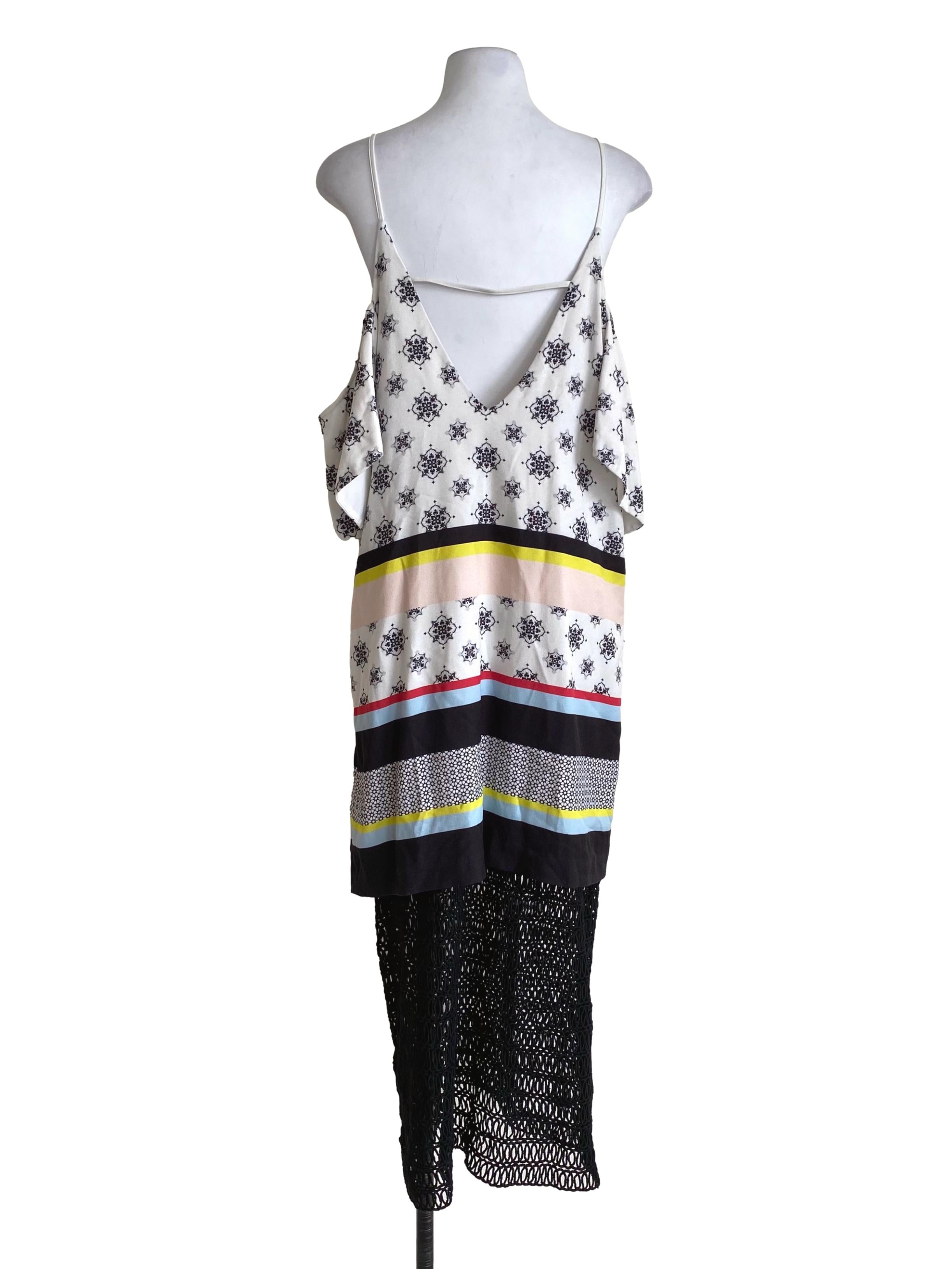 Baby Powder White Multicolor Pattern Dress