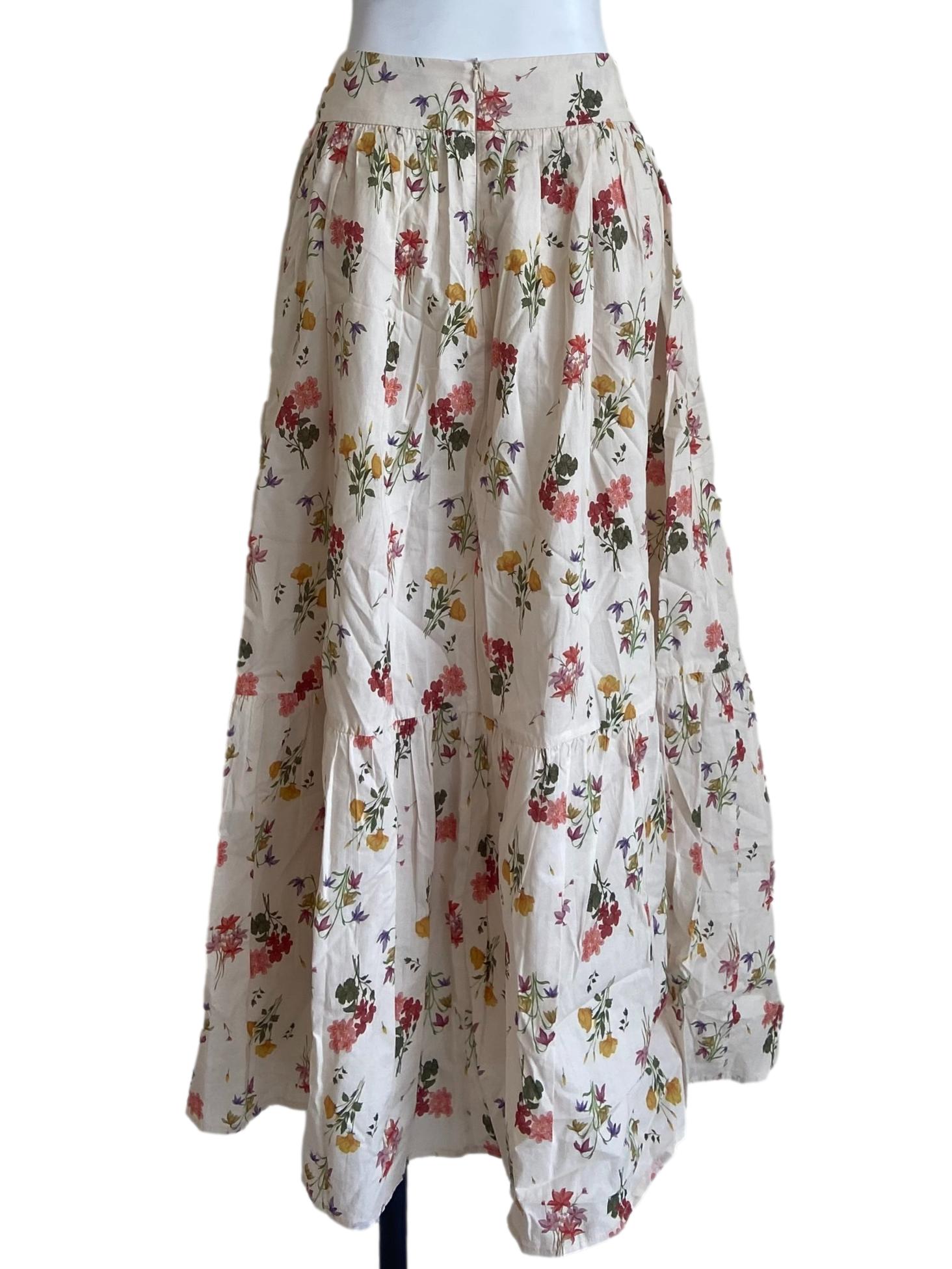 Egg Shell Floral Drop Waist Dress