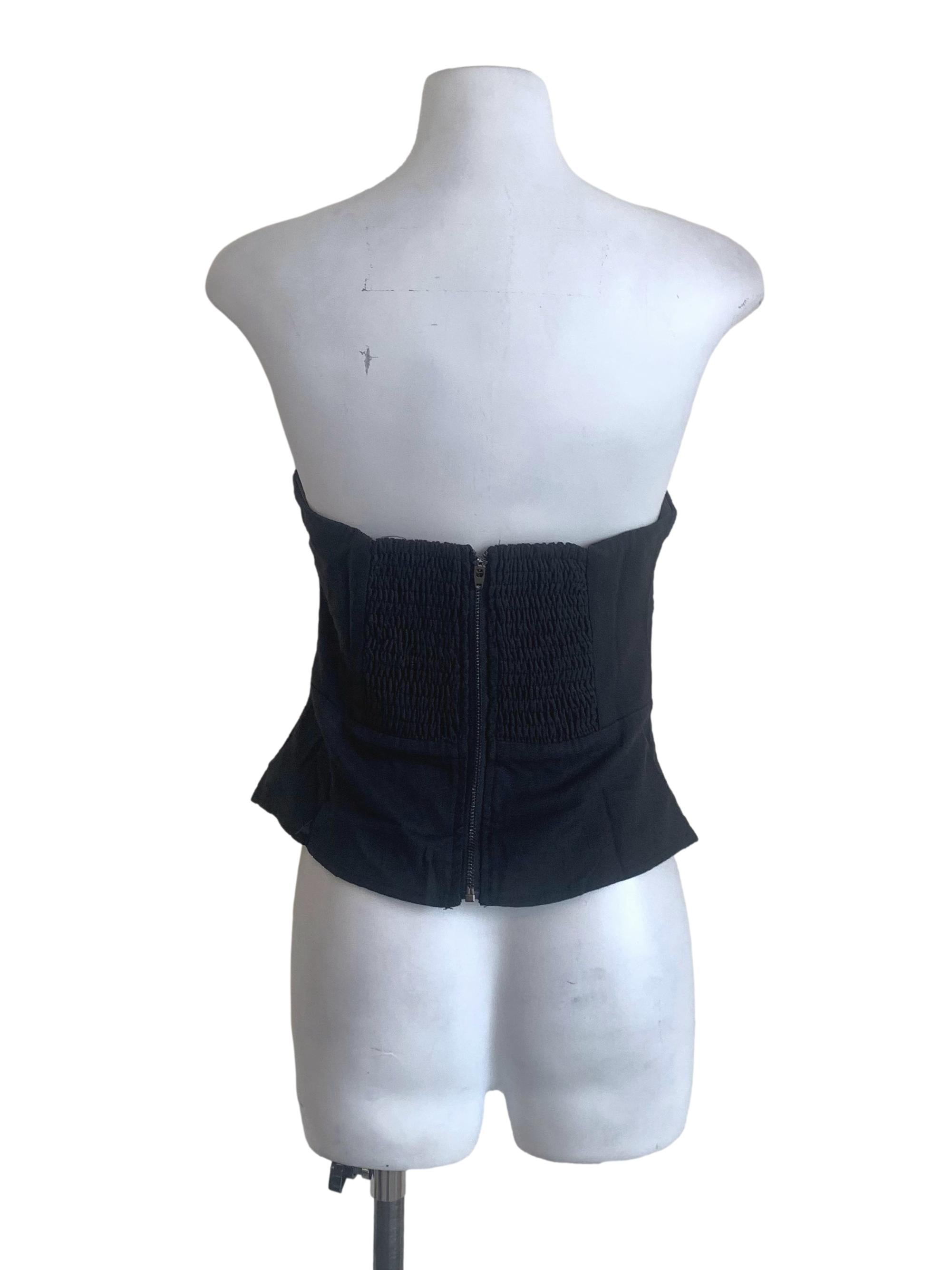 Crow Black Strapless Top TTR