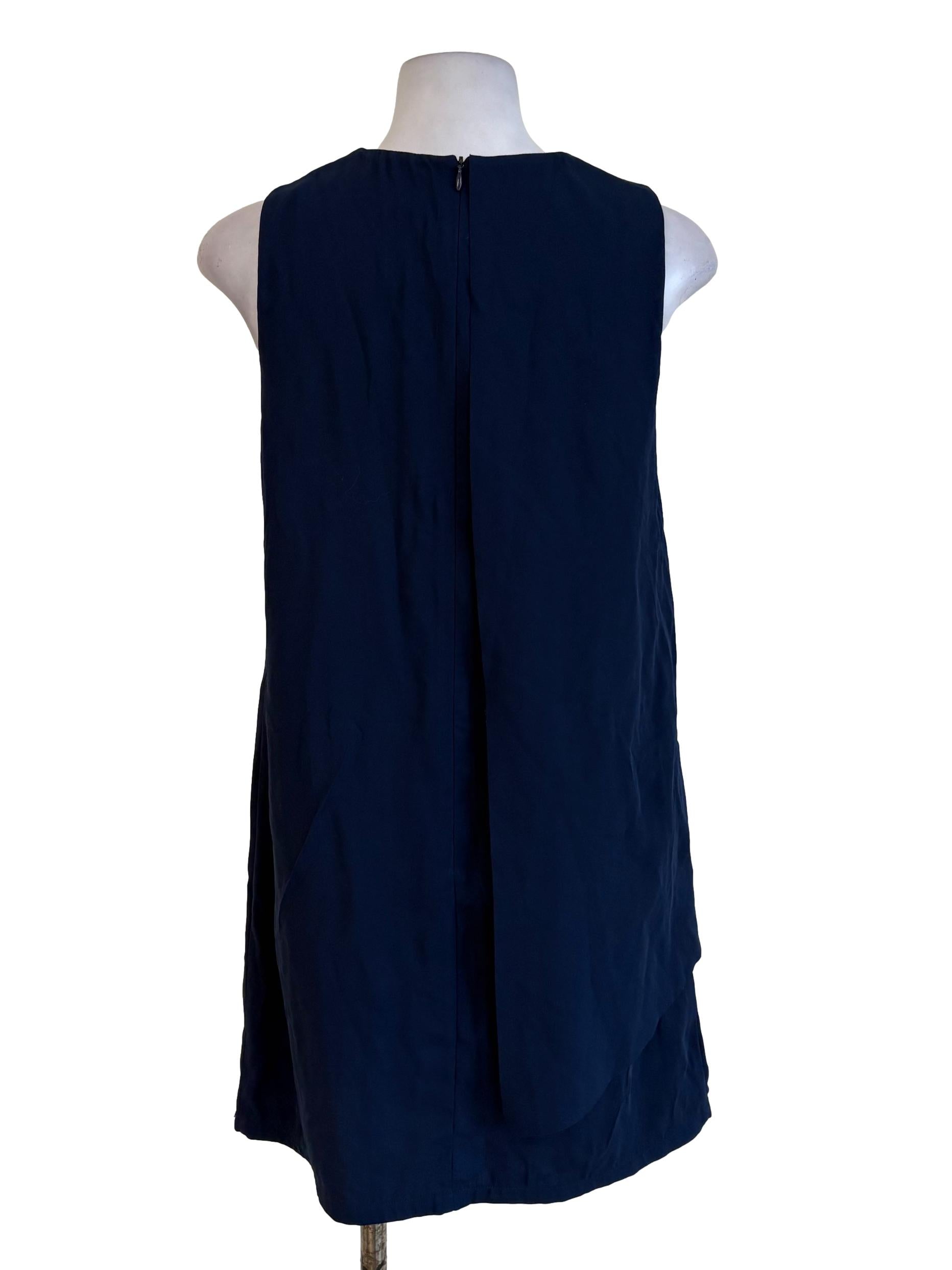 Navy Blue Layered Shift Dress