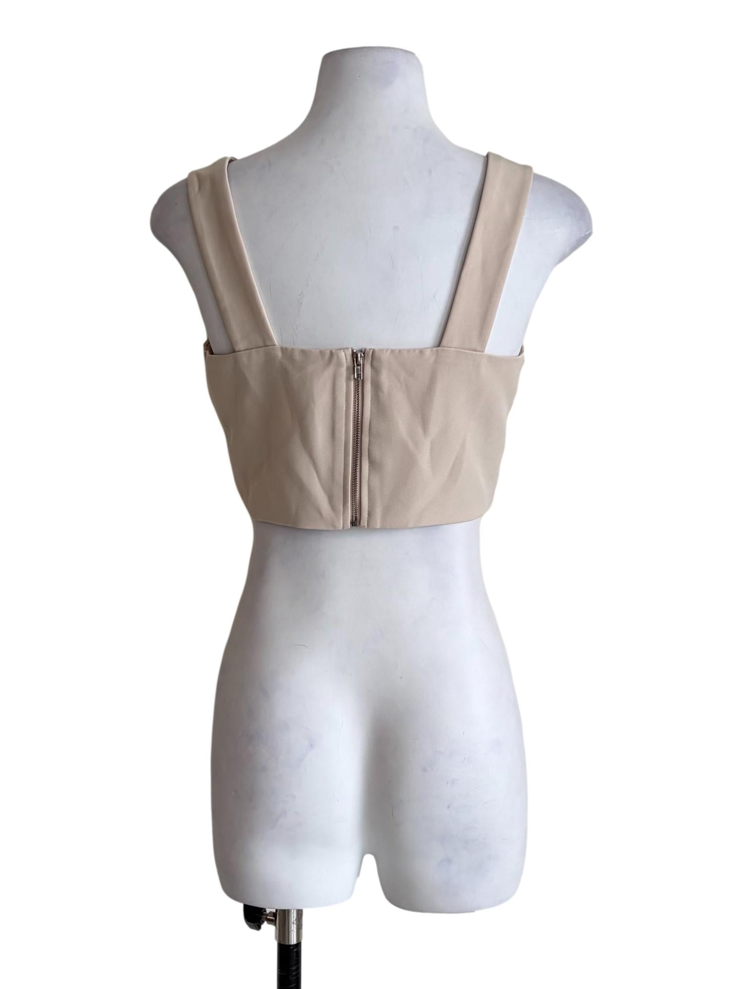 Ivory Beige Crop Top