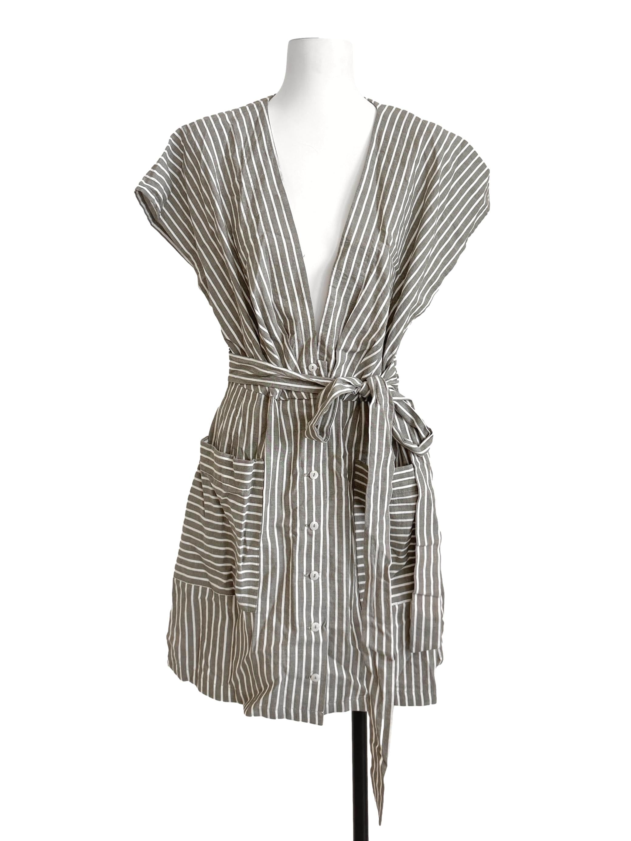 Olive Green Stripe Dress