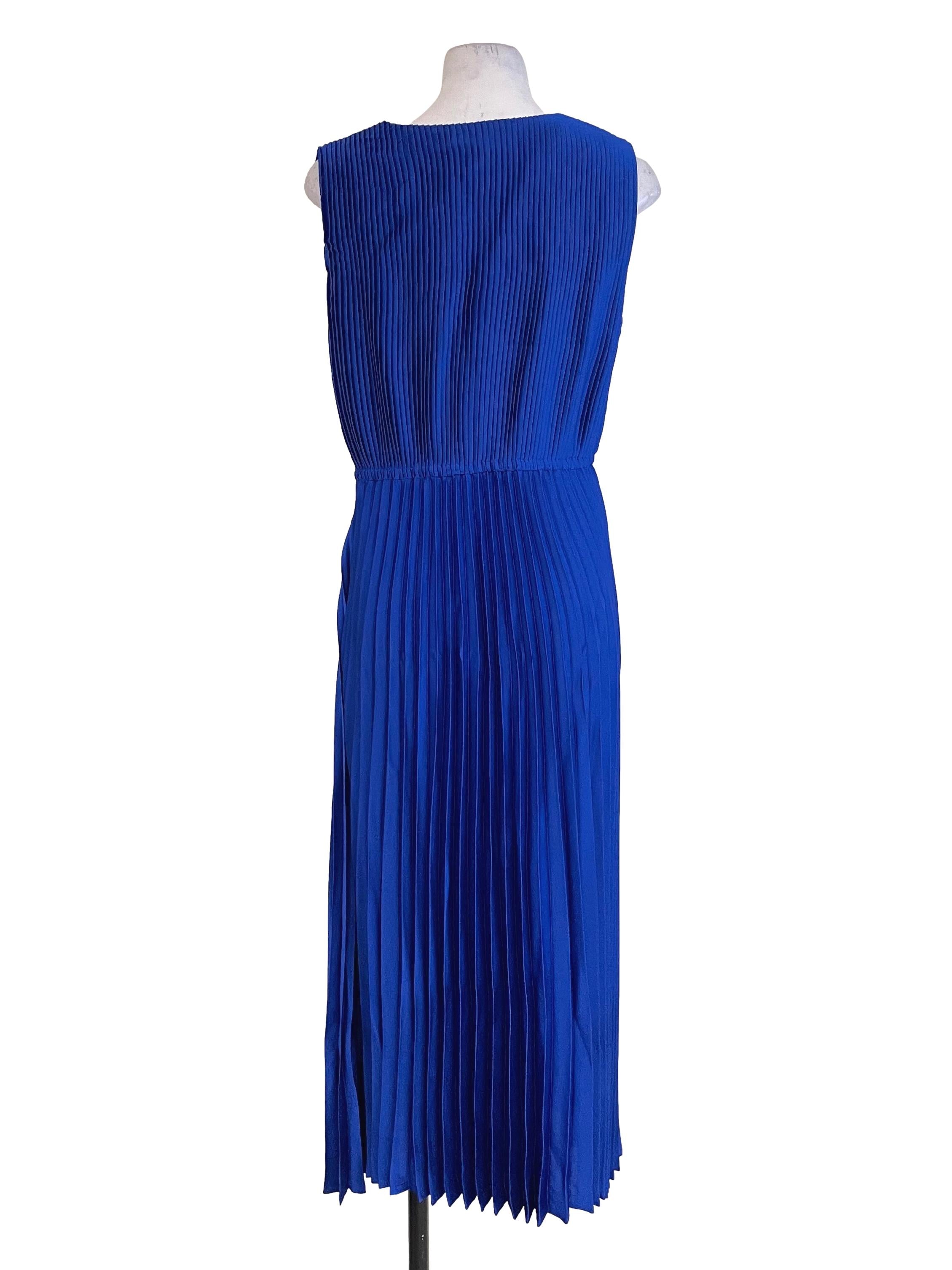 Royal Blue Accordion Satin Dress