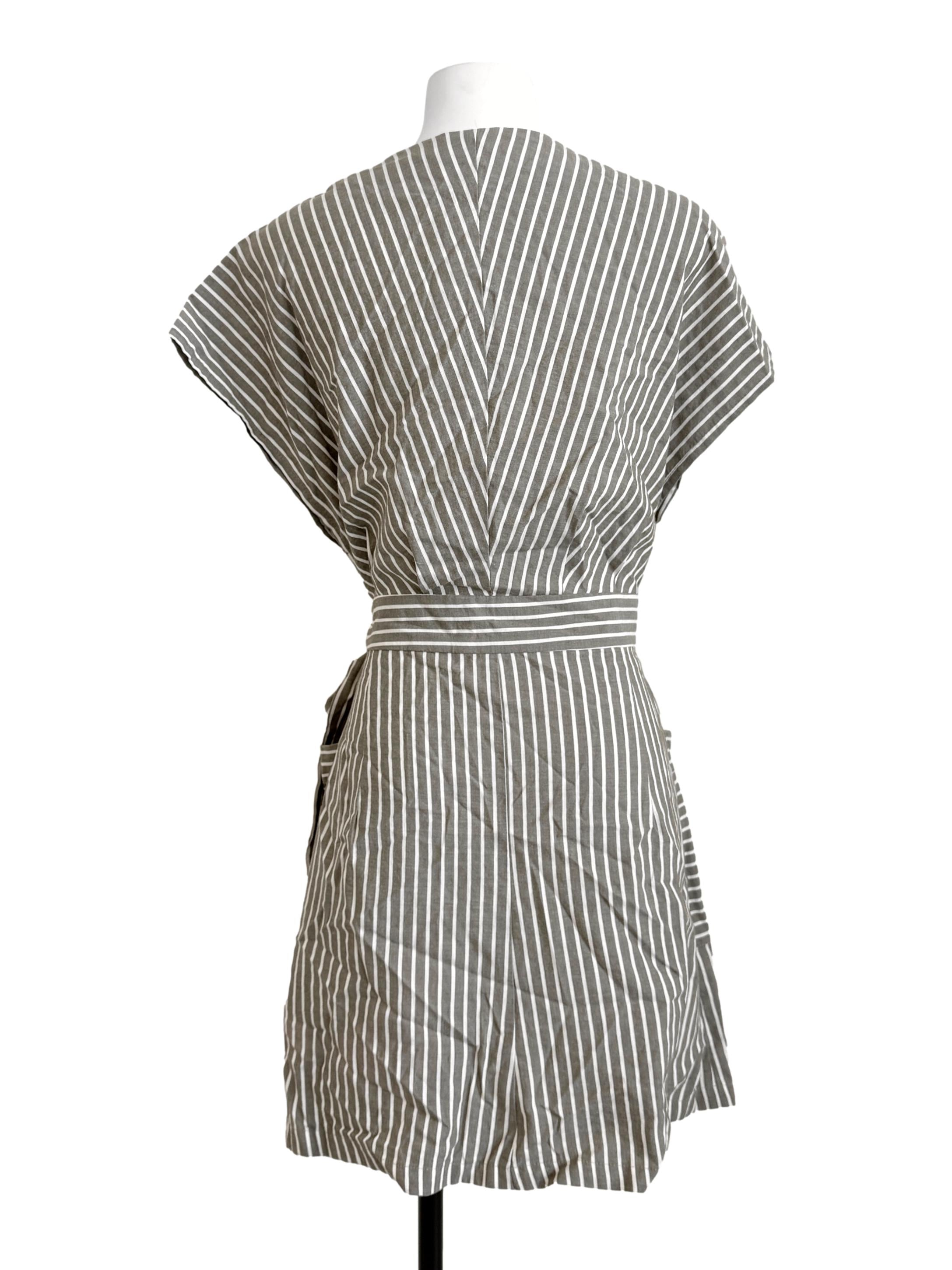 Olive Green Stripe Dress