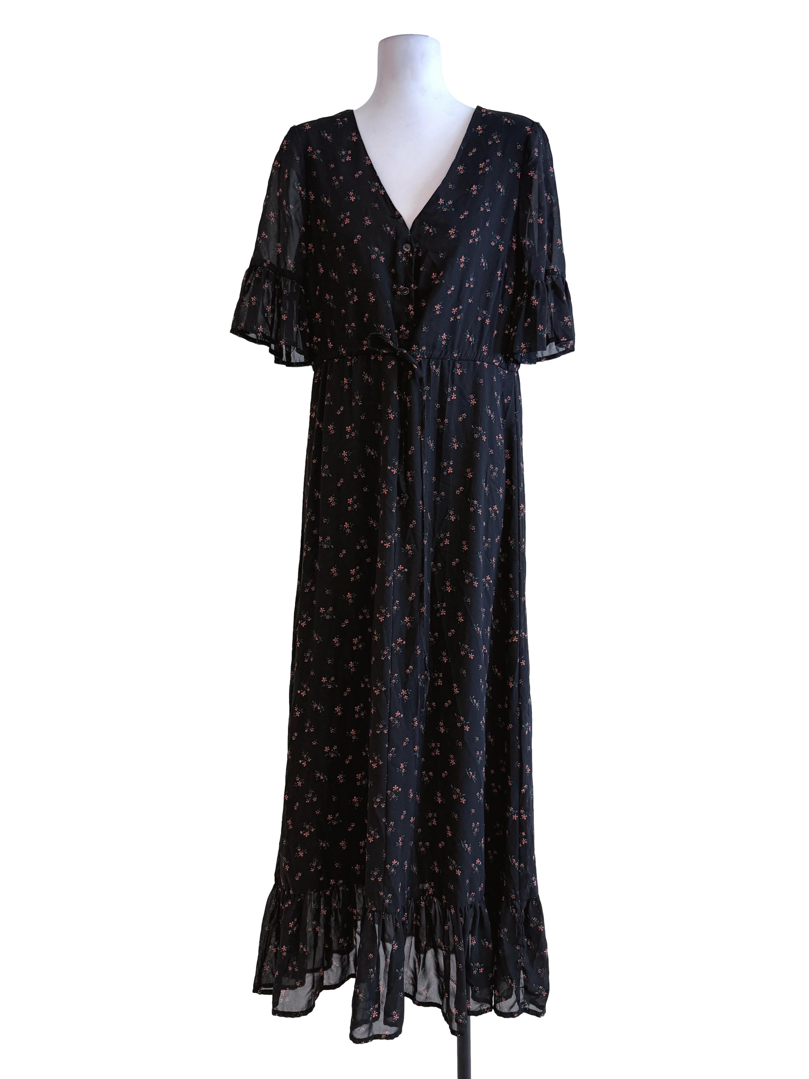 Black Floral Maxi Dress