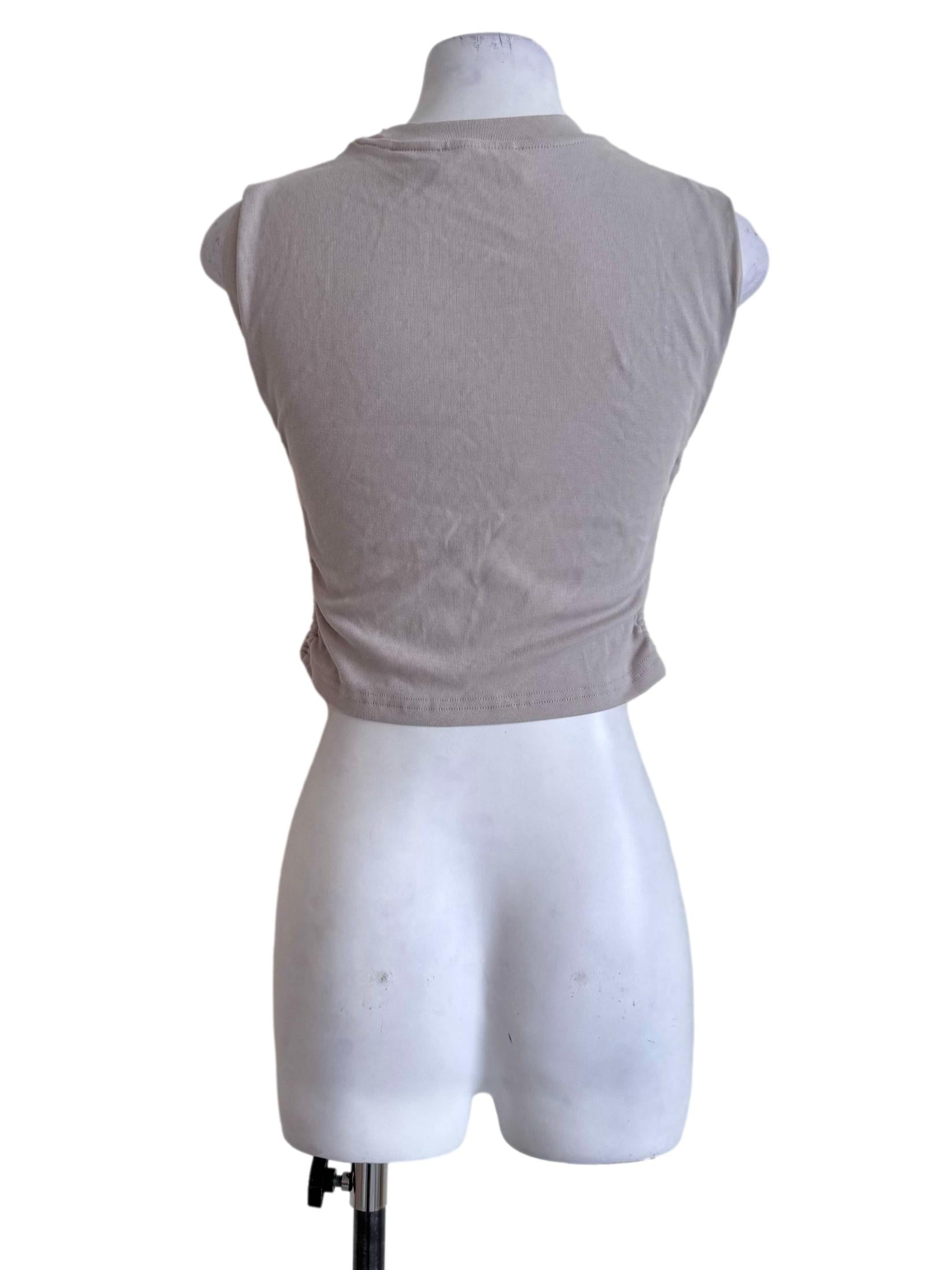 Light Grey Sleeveless Crop Top