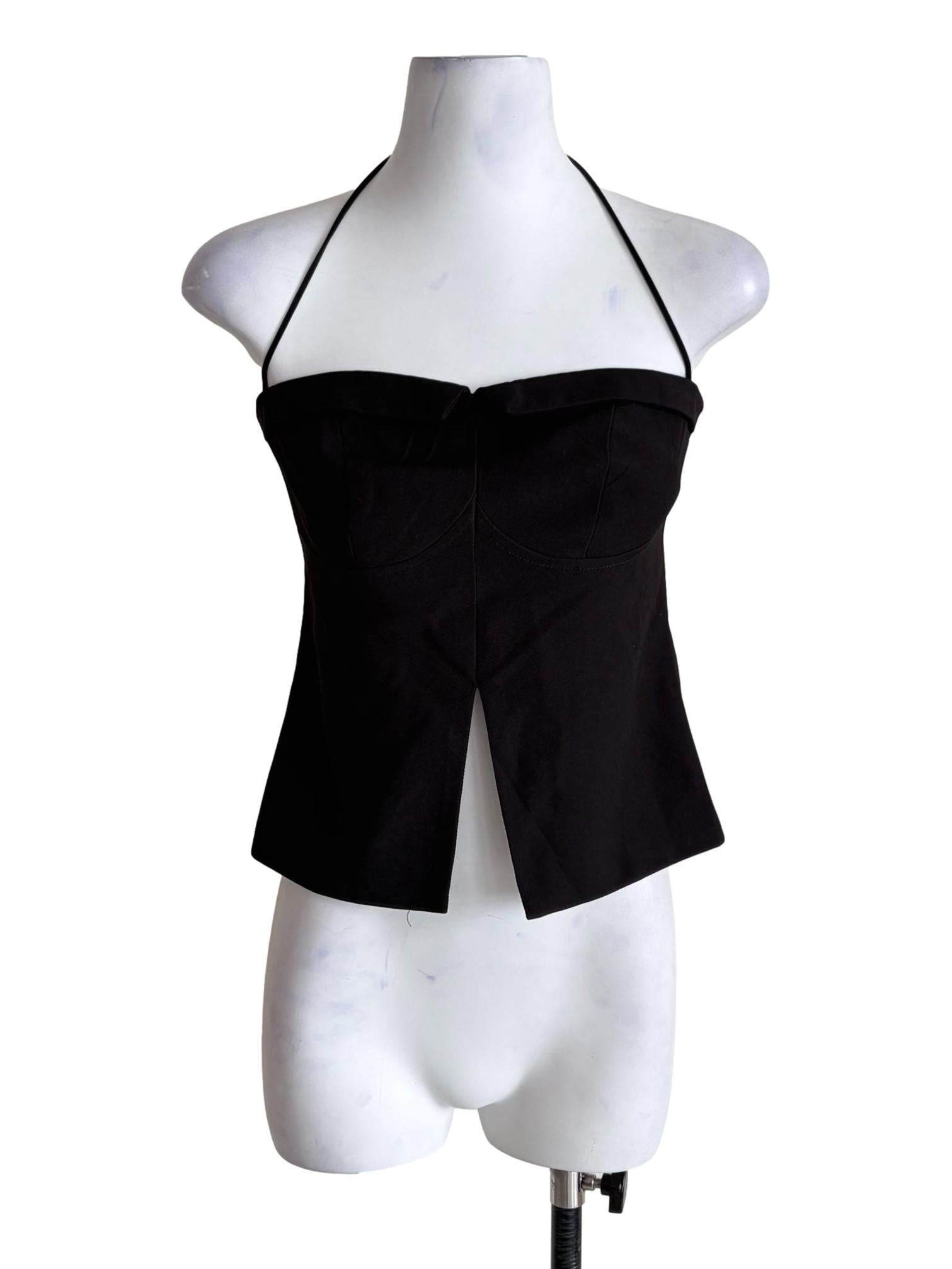 Midnight Black Halter Crop Top