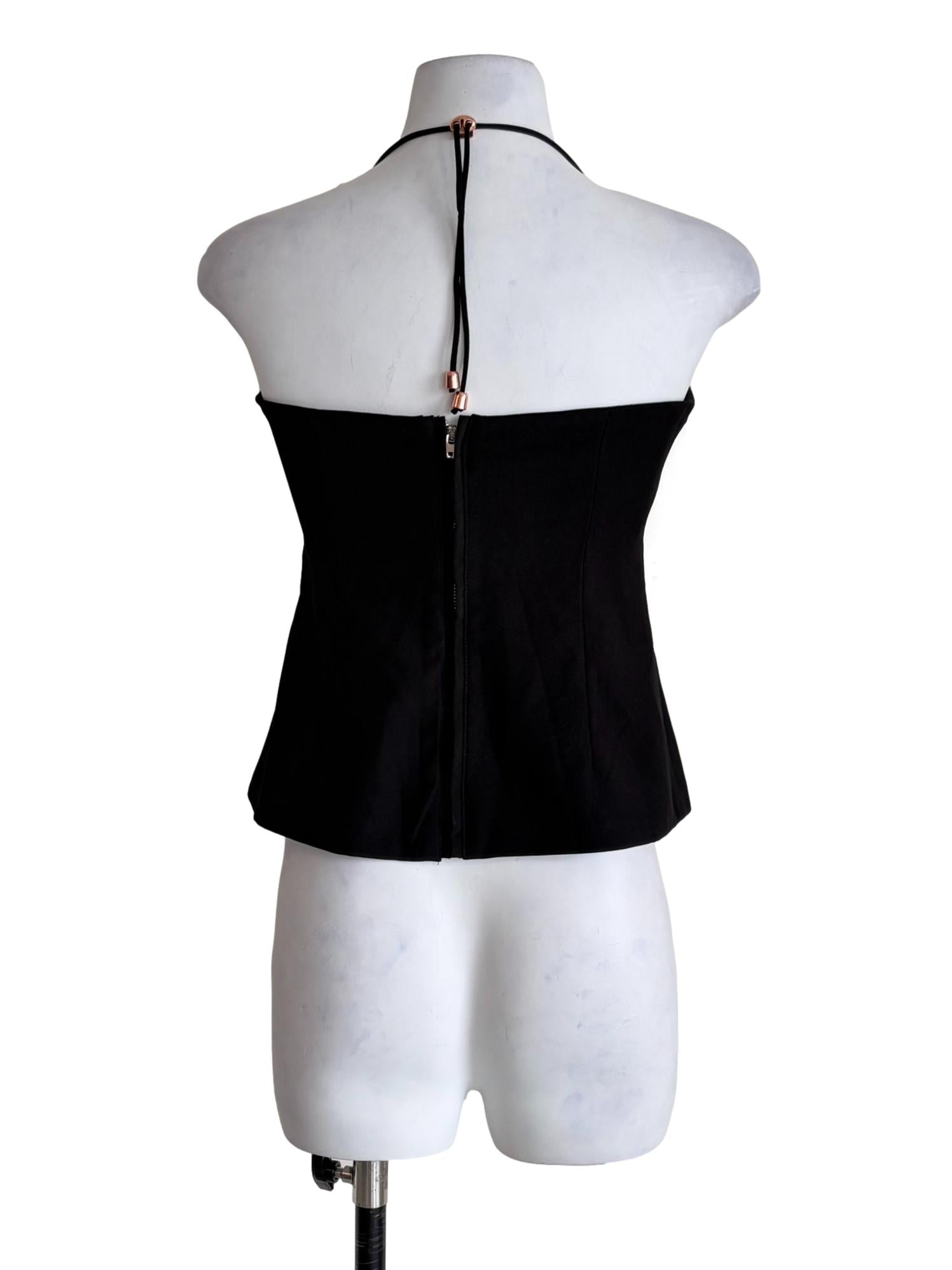 Midnight Black Halter Crop Top