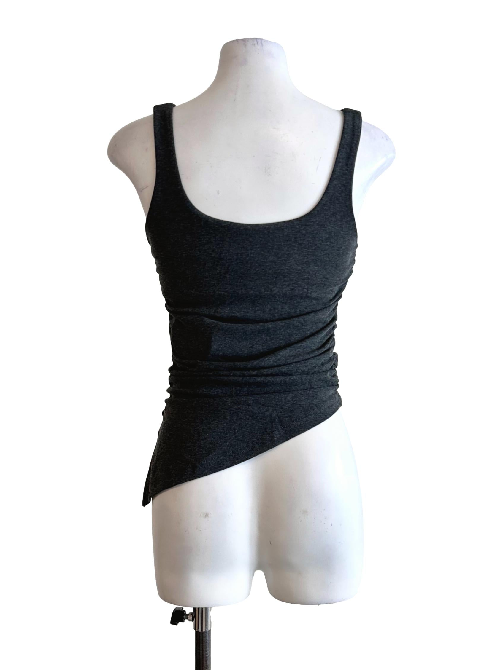 Charcoal Grey Padded Sleeveless Top