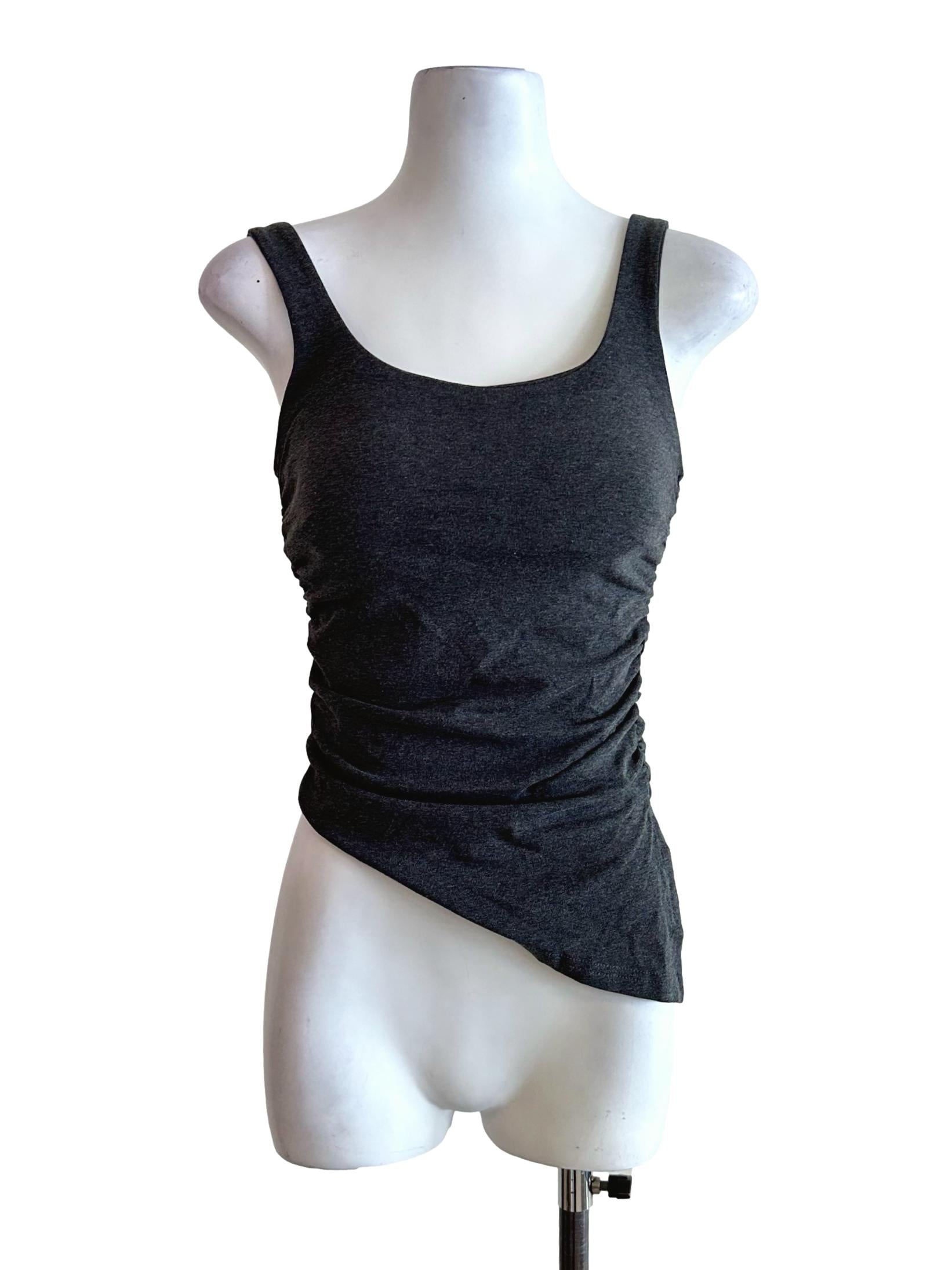 Charcoal Grey Padded Sleeveless Top