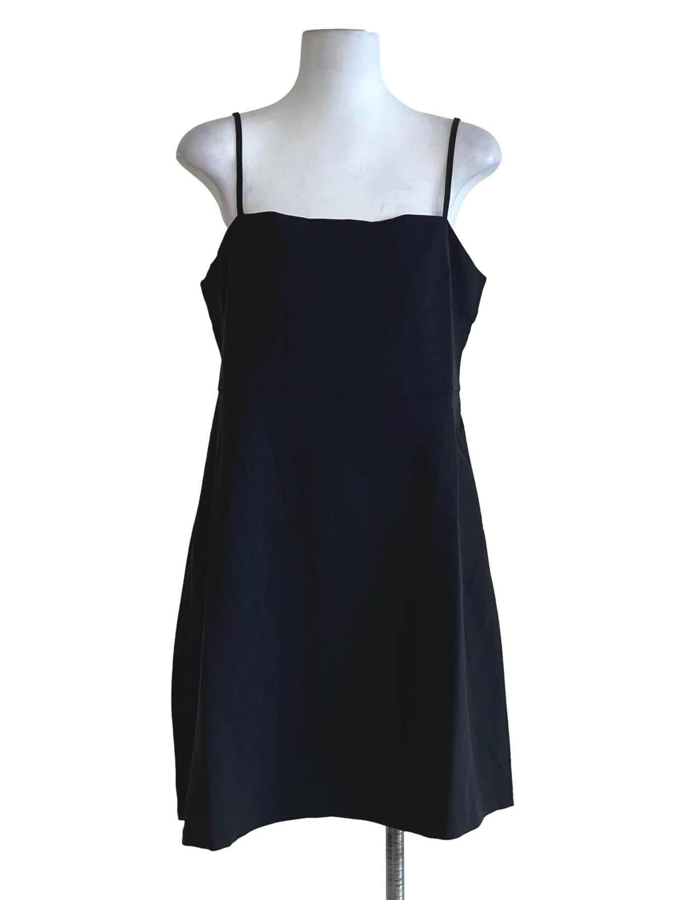 Black Spaghetti Strap A-Line Dress
