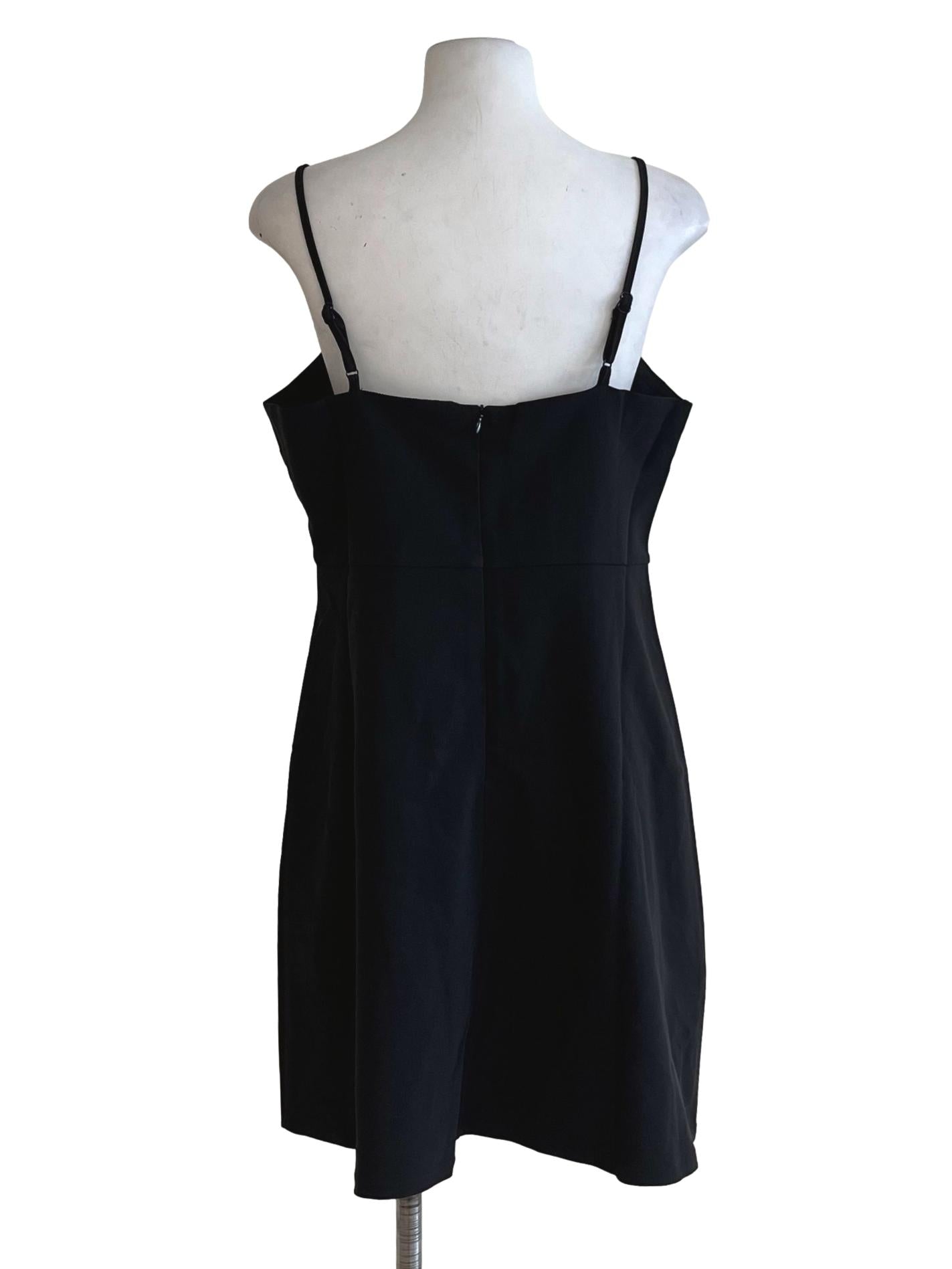 Black Spaghetti Strap A-Line Dress