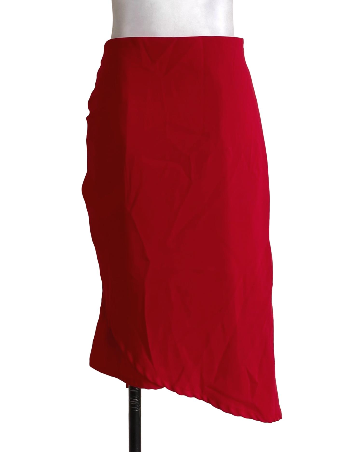 True Scarlet Red Flowy Skirt