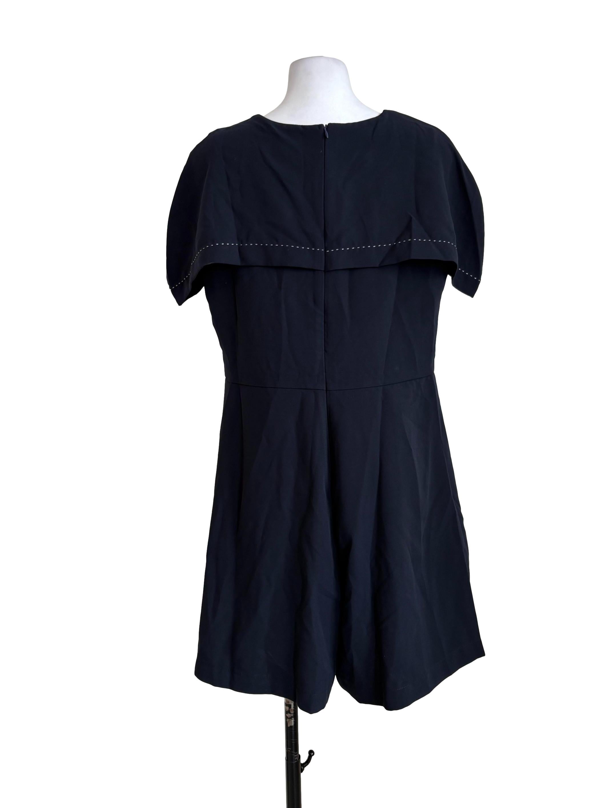 Dark Blue Layered Flower Brooch Rompers