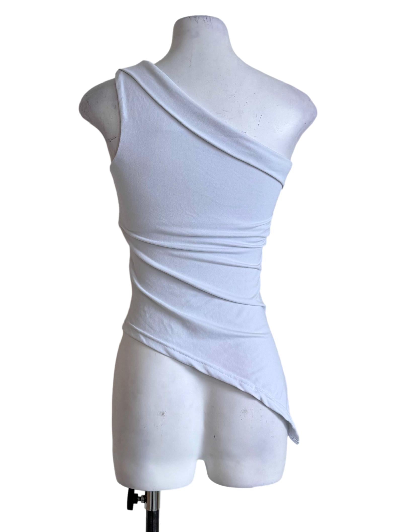 White One-Shoulder Asymmetrical Top