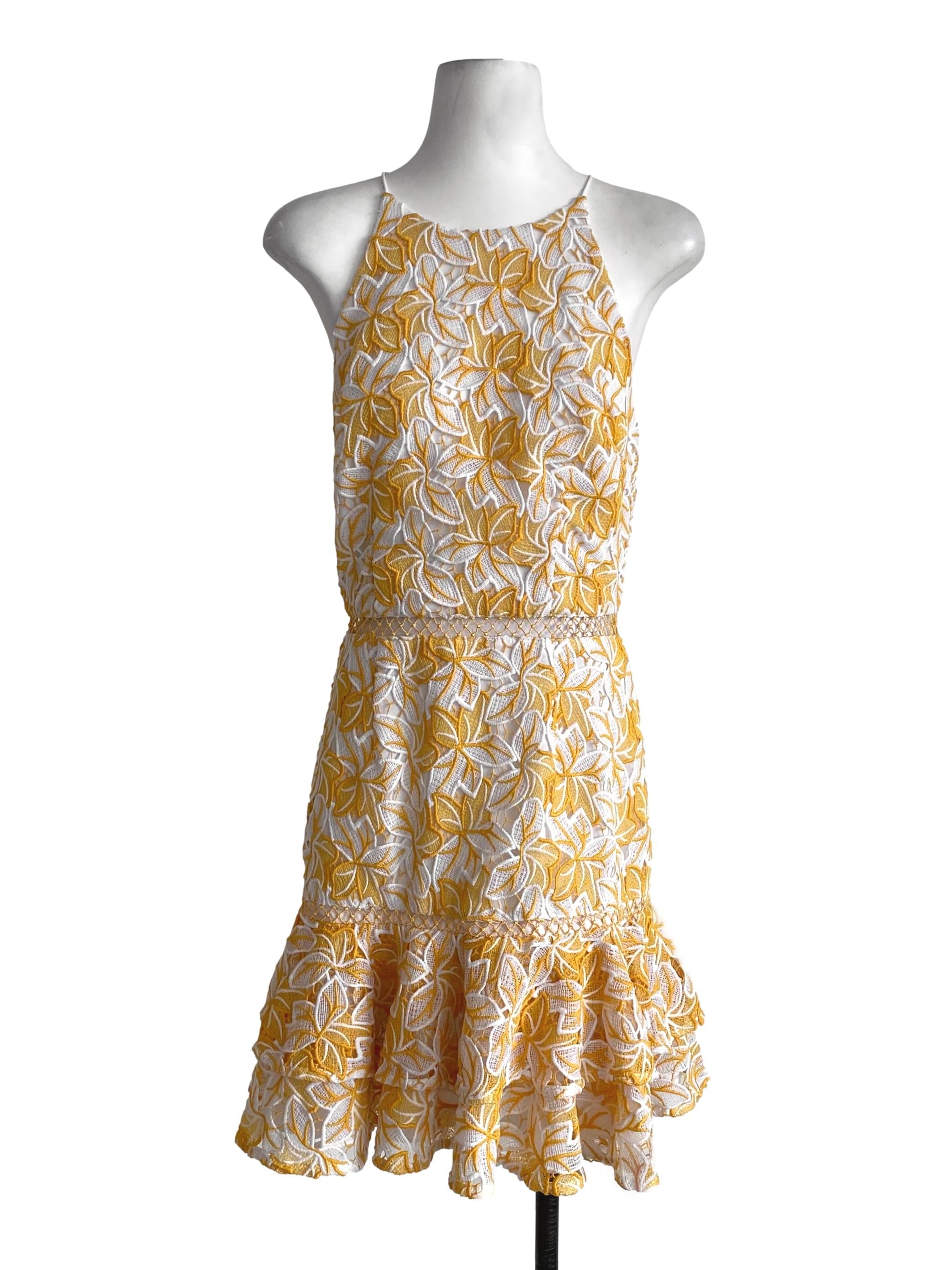 Sunflower Yellow White Floral Pattern Dress