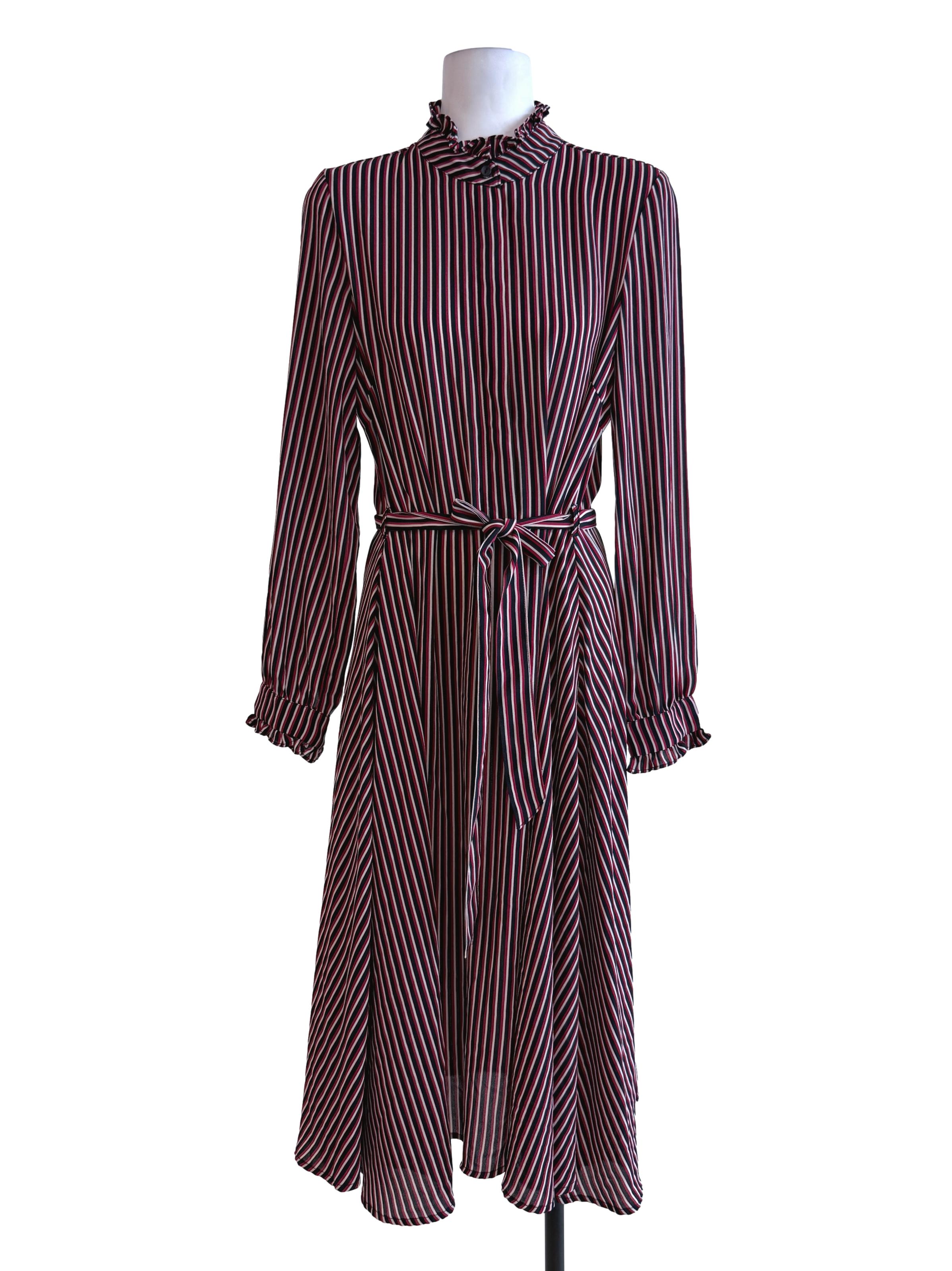 Red Black Striped Maxi Dress