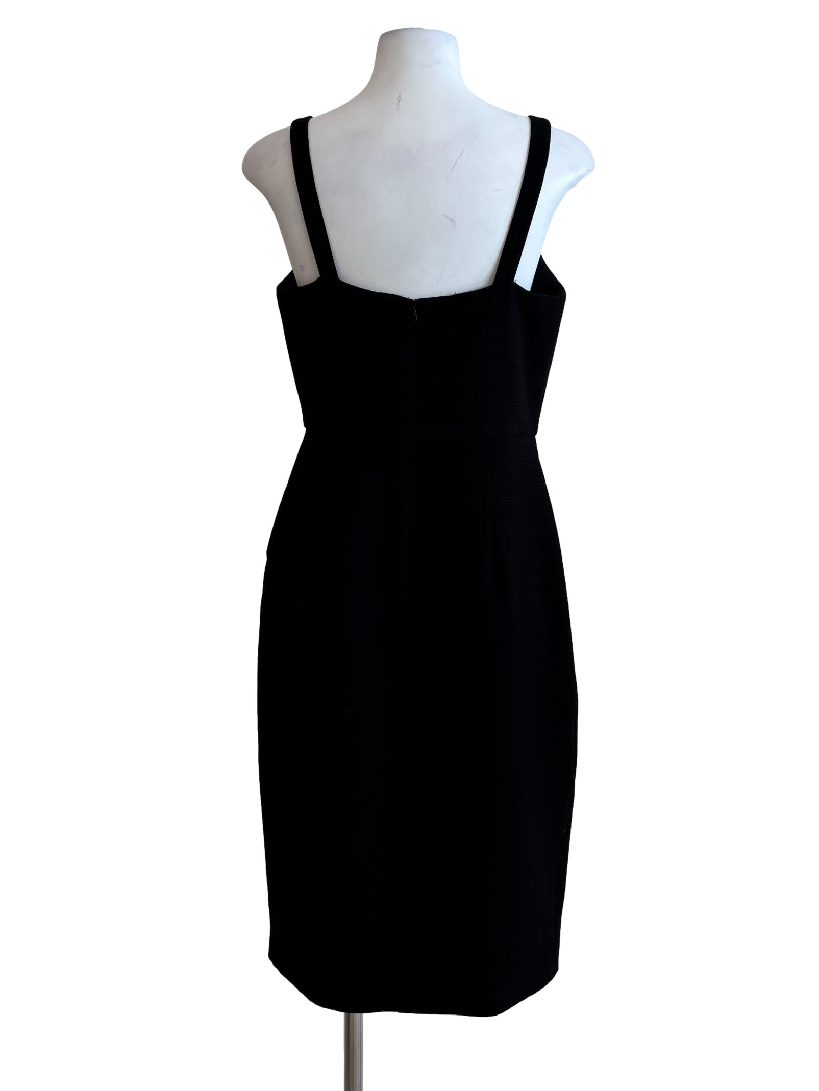 Rich Black Sleeveless Pencil Dress