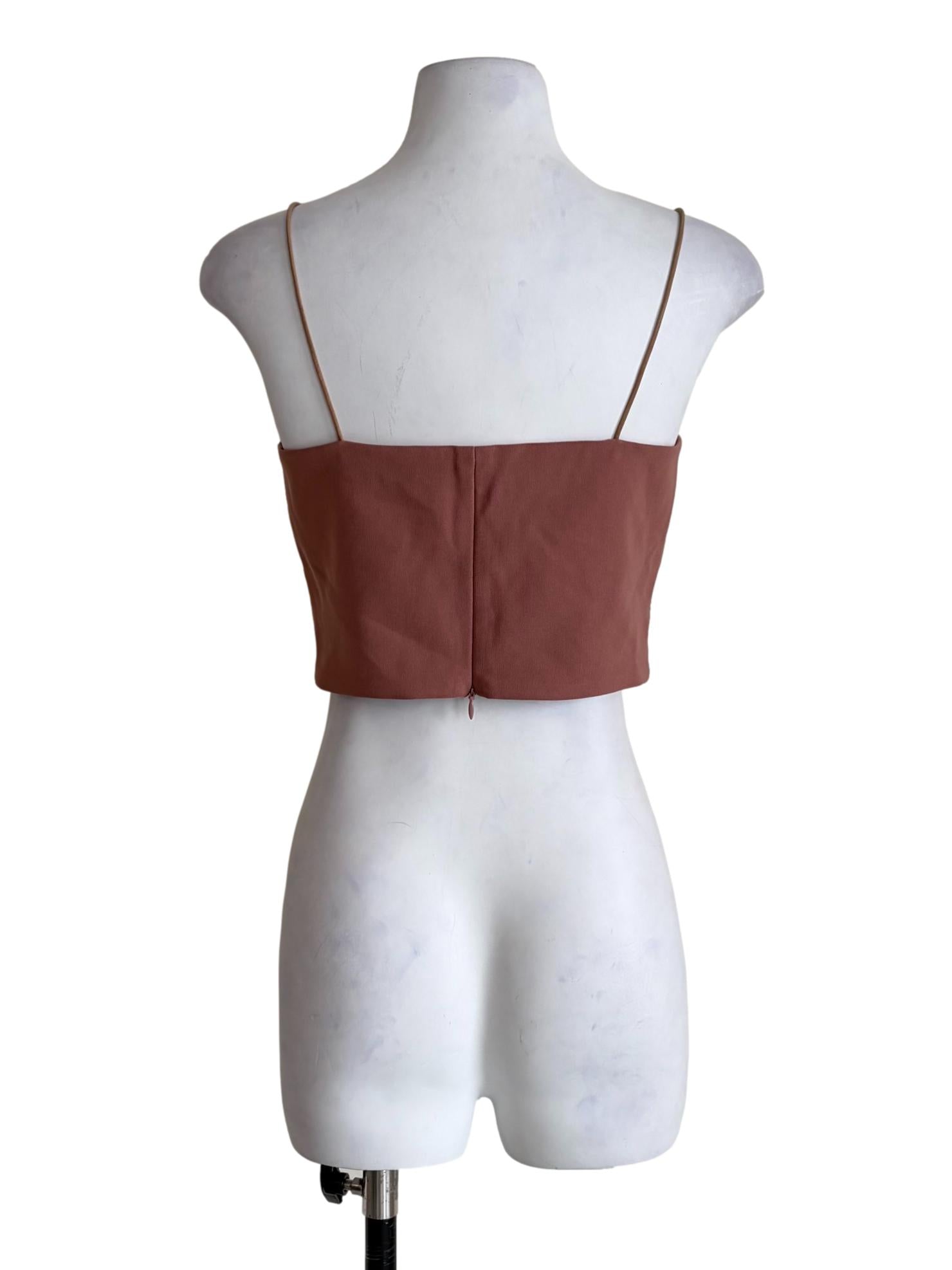 Rose Pink Front Twist Crop Top