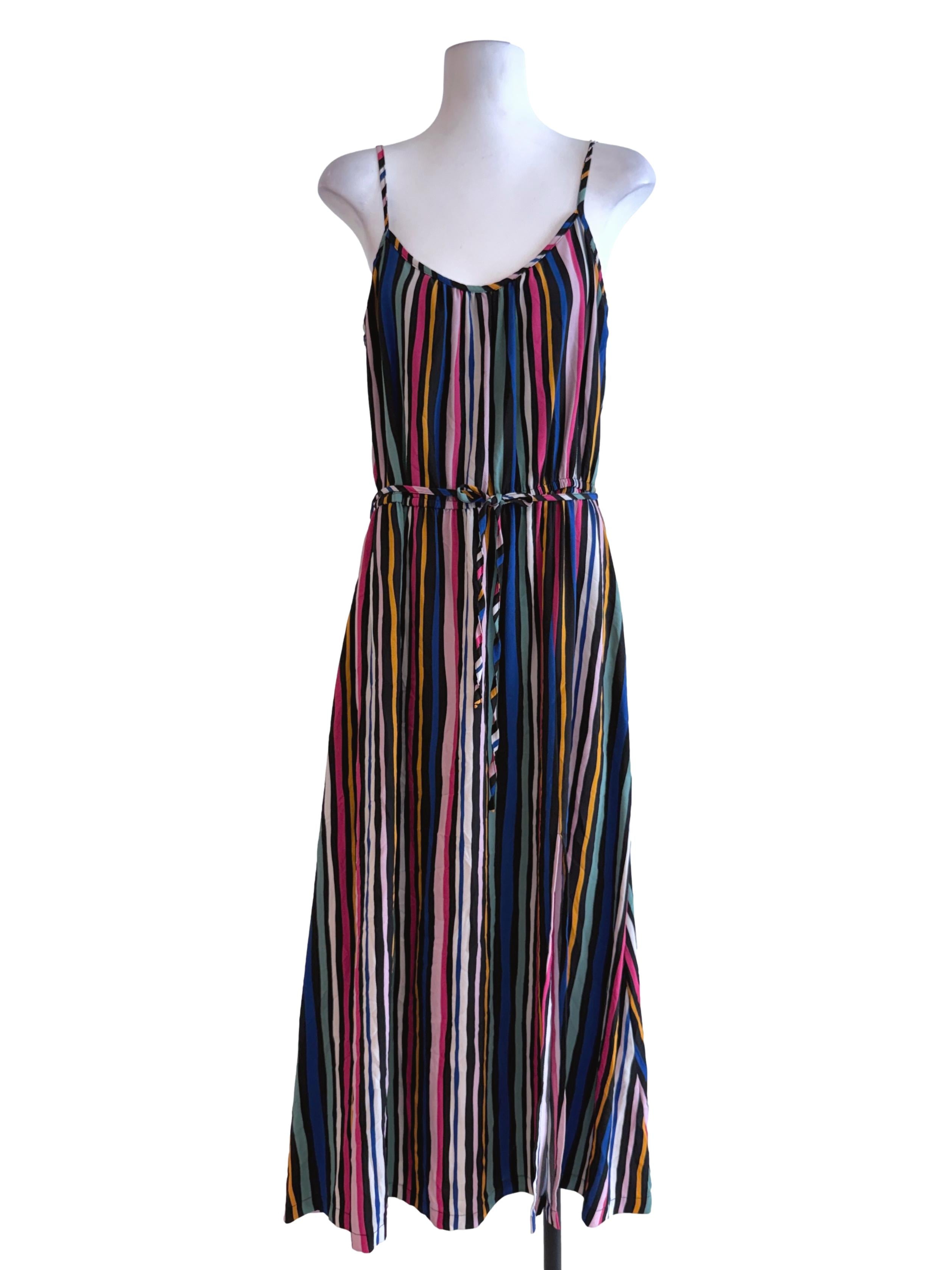 Mix Color Strips Maxi Dress