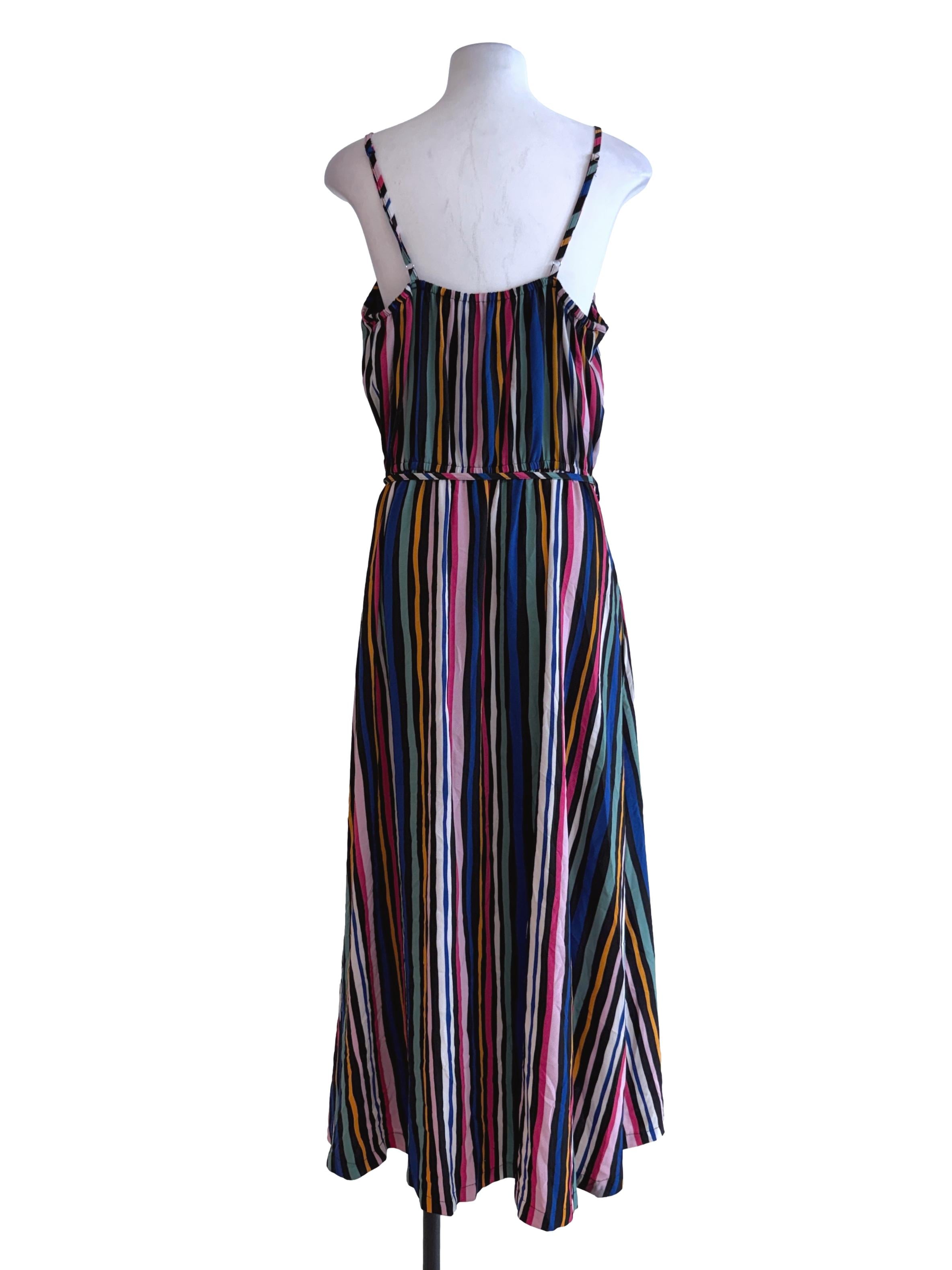 Mix Color Strips Maxi Dress