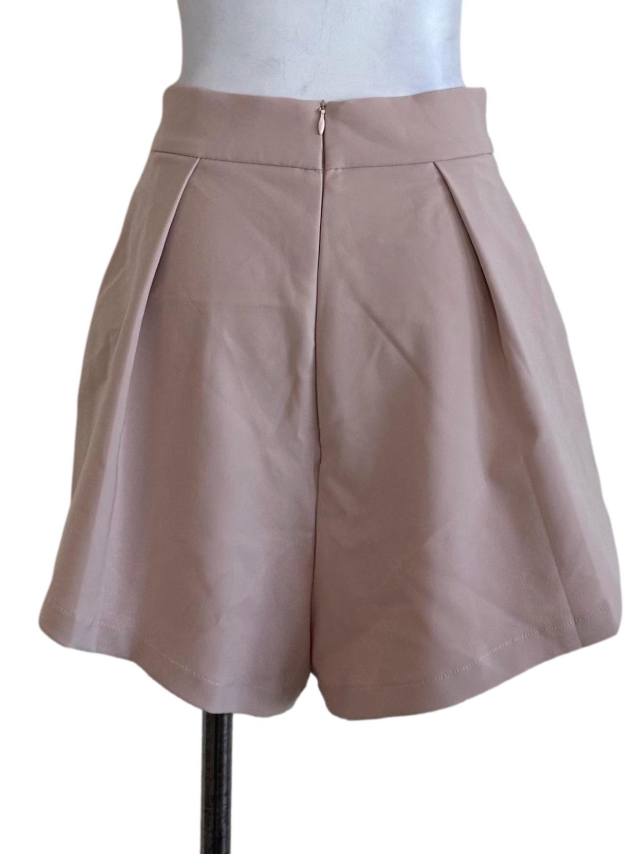 Sepia Beige Plain Shorts