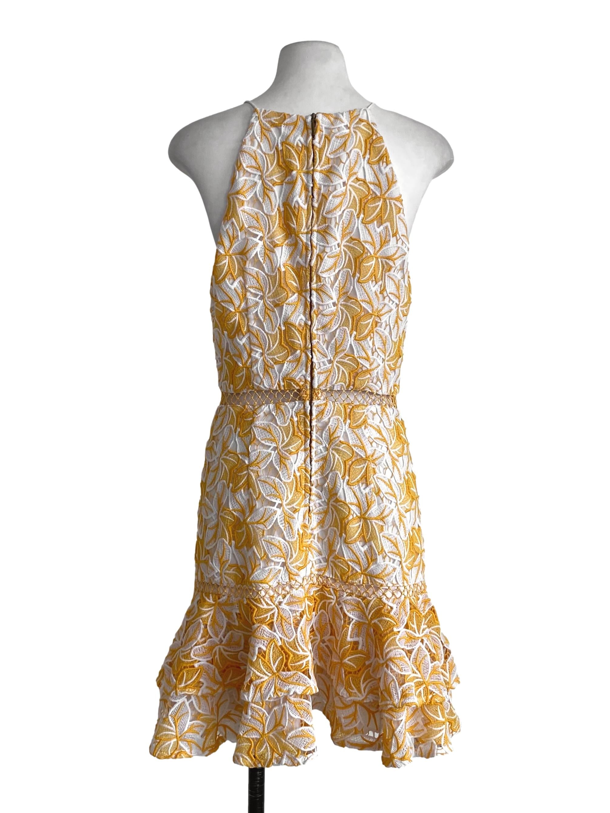 Sunflower Yellow White Floral Pattern Dress