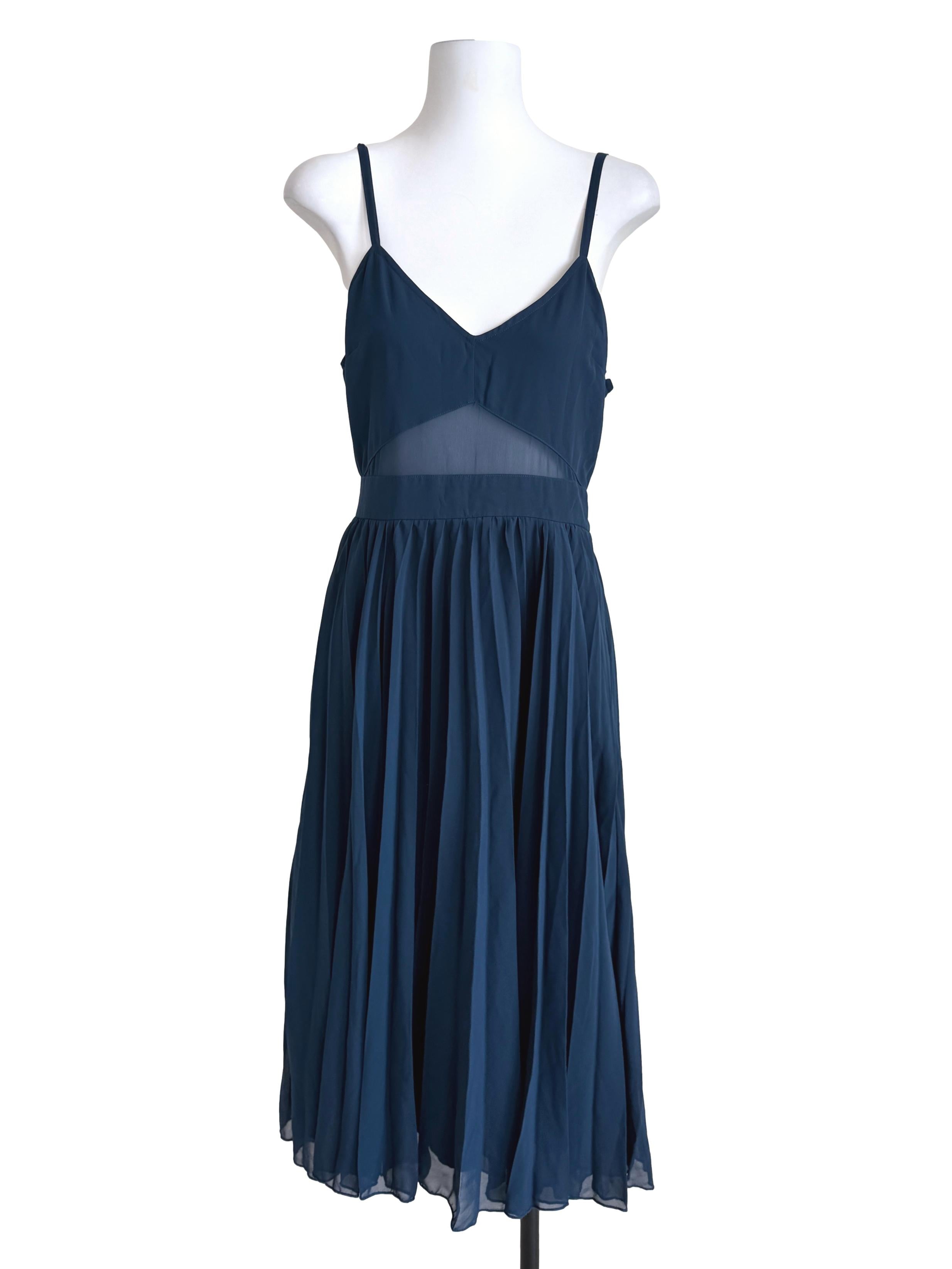 Azure Blue Pleated Dress