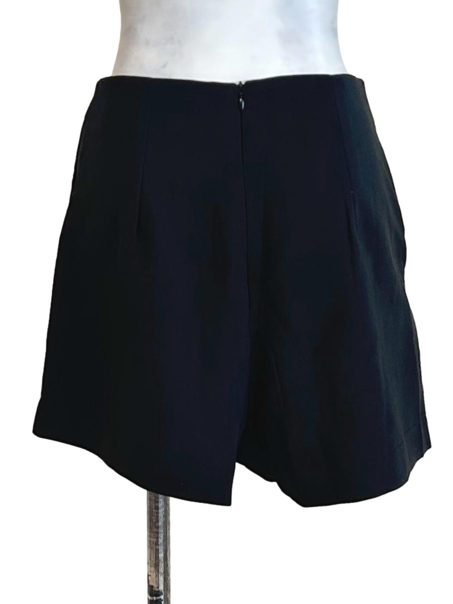 Black High Waisted Wrap Skort