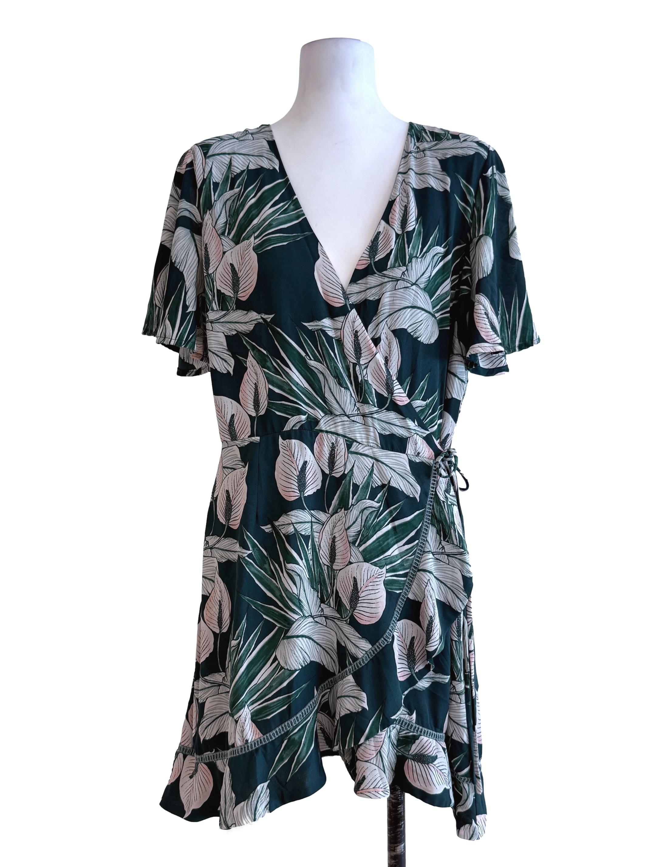 Green Floral Shorts Romper