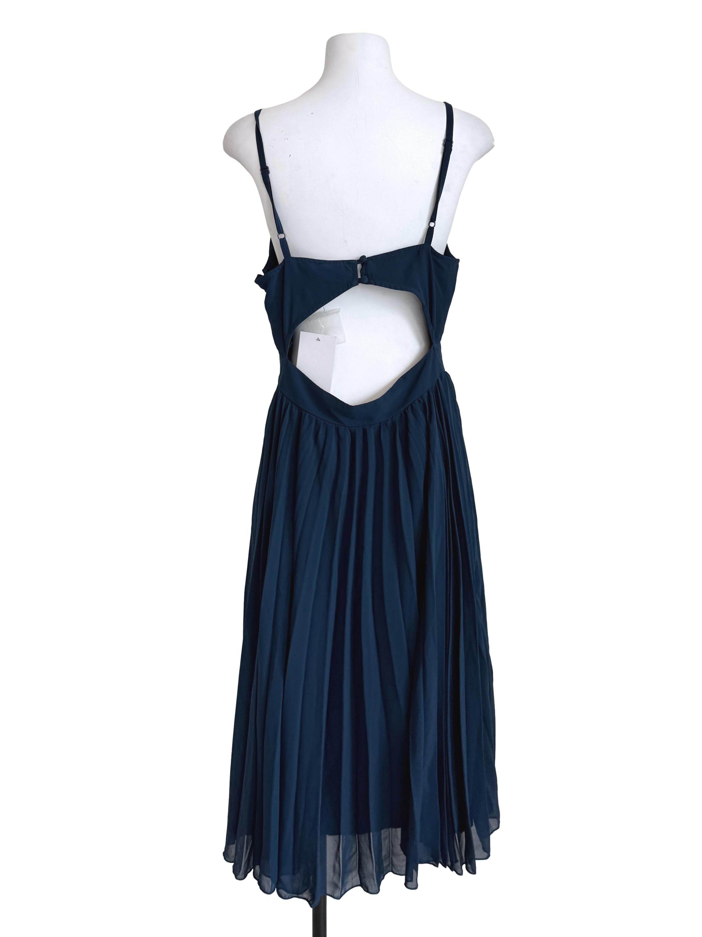 Azure Blue Pleated Dress