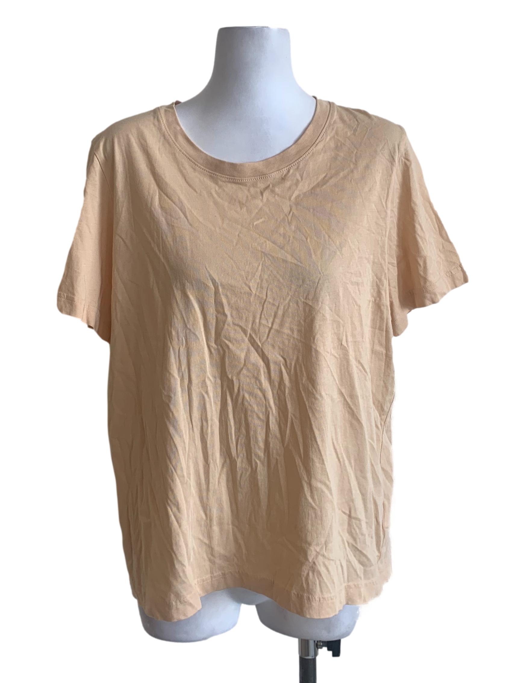 Latte Beige Round Neck Top