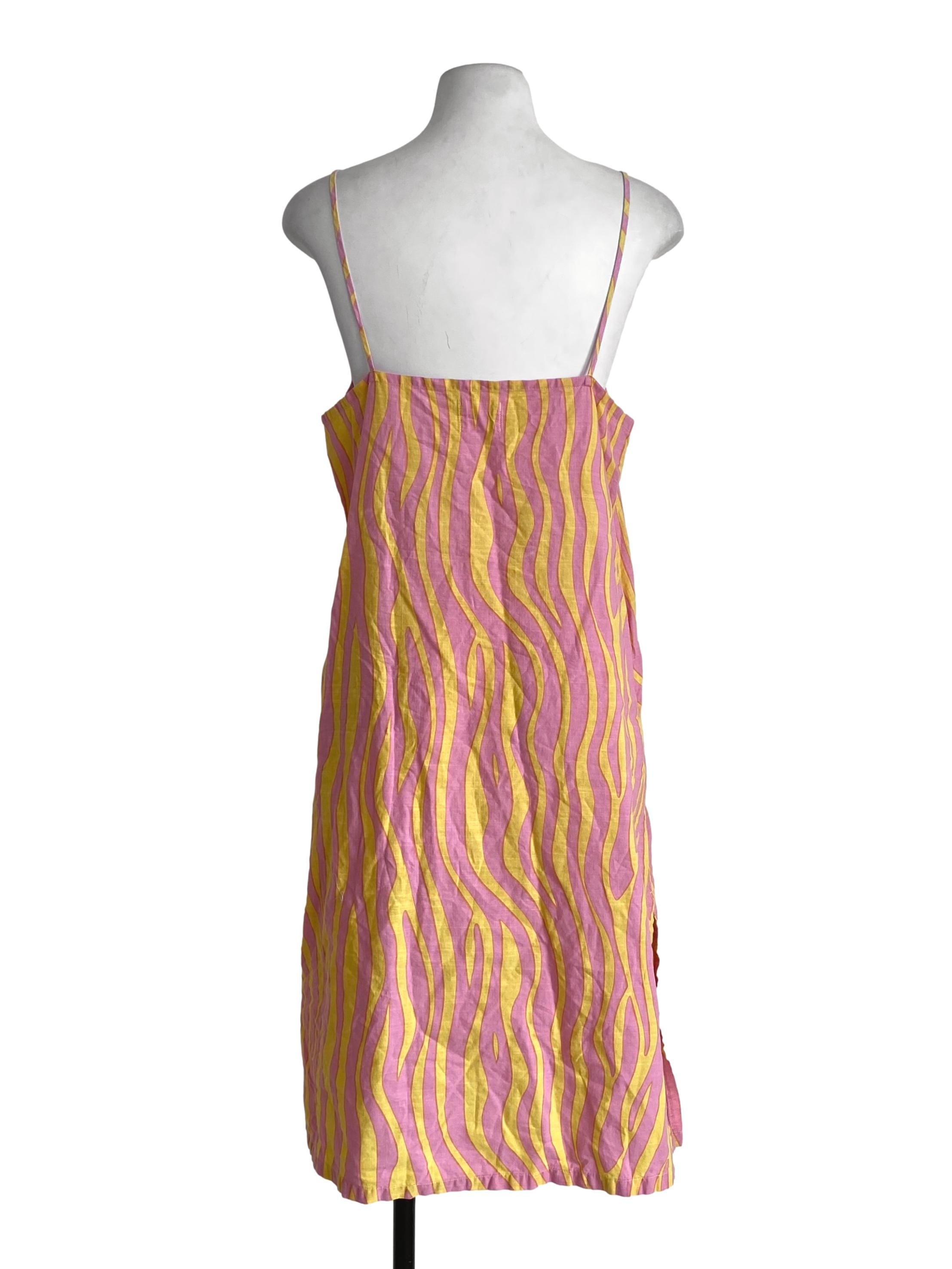 Soft Light Pink And Yellow Pattern Dress