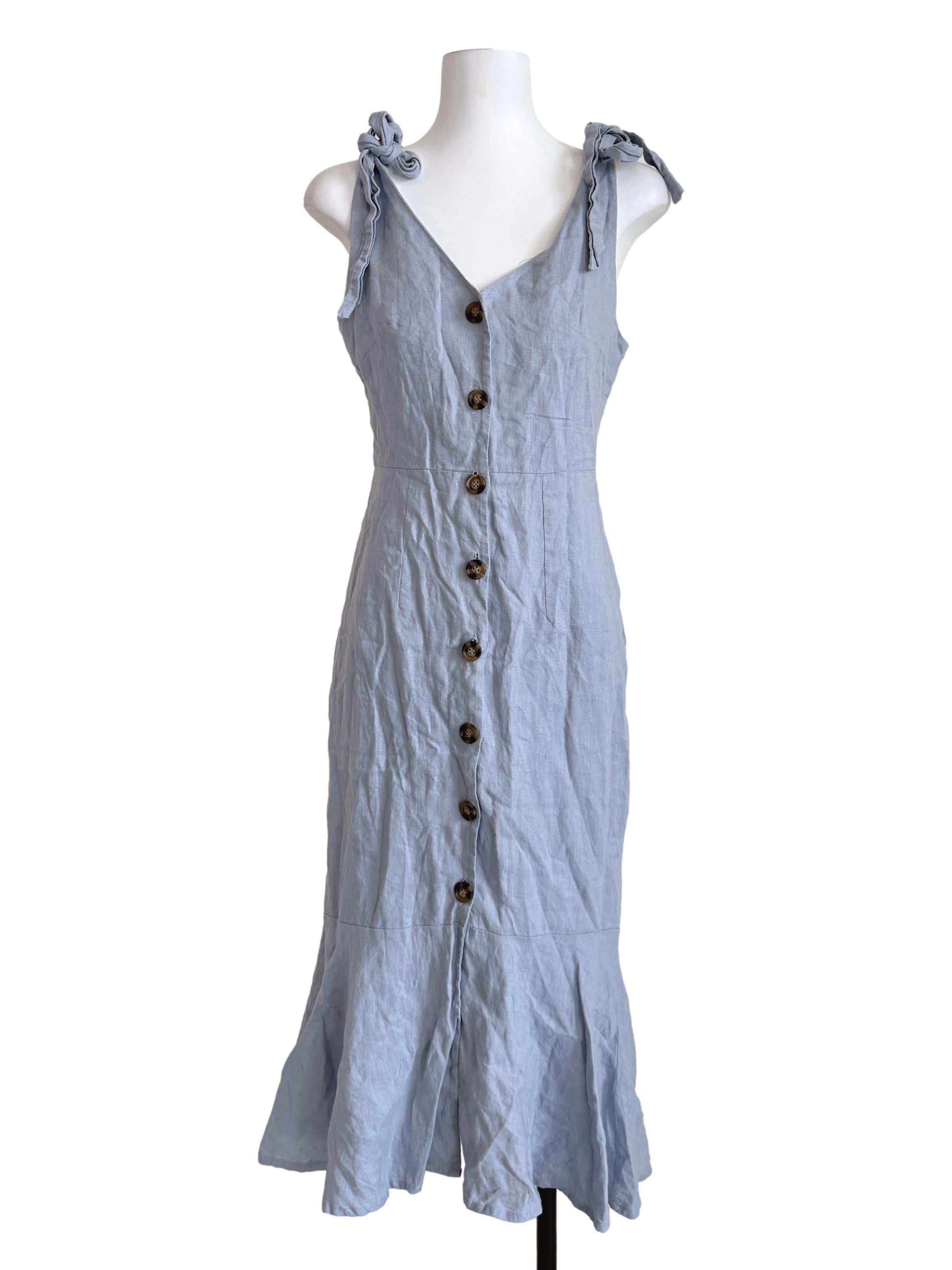 Sky Blue Buttoned Up Dress TEM