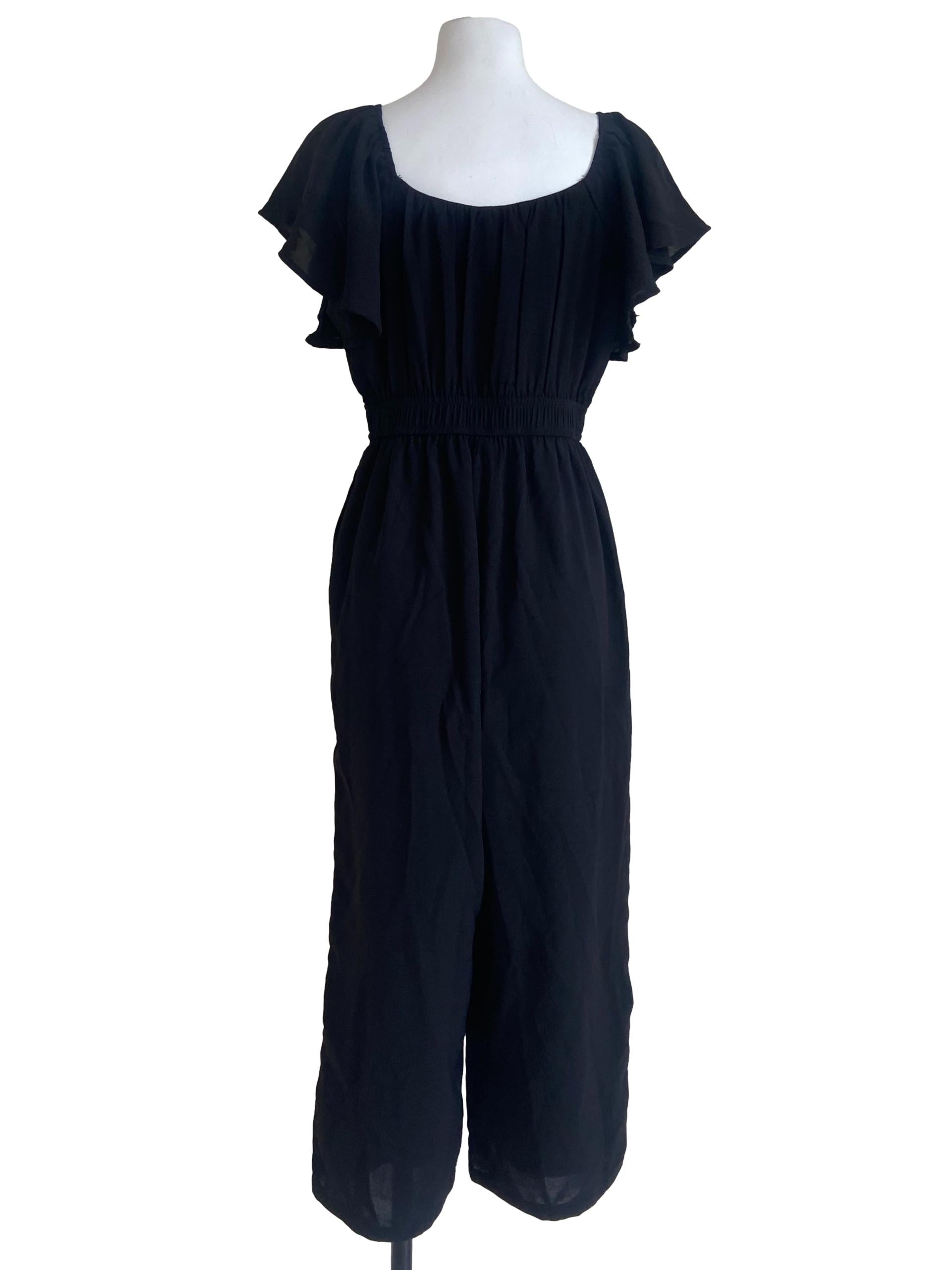 Black Flare Sleeve Jumpsuit