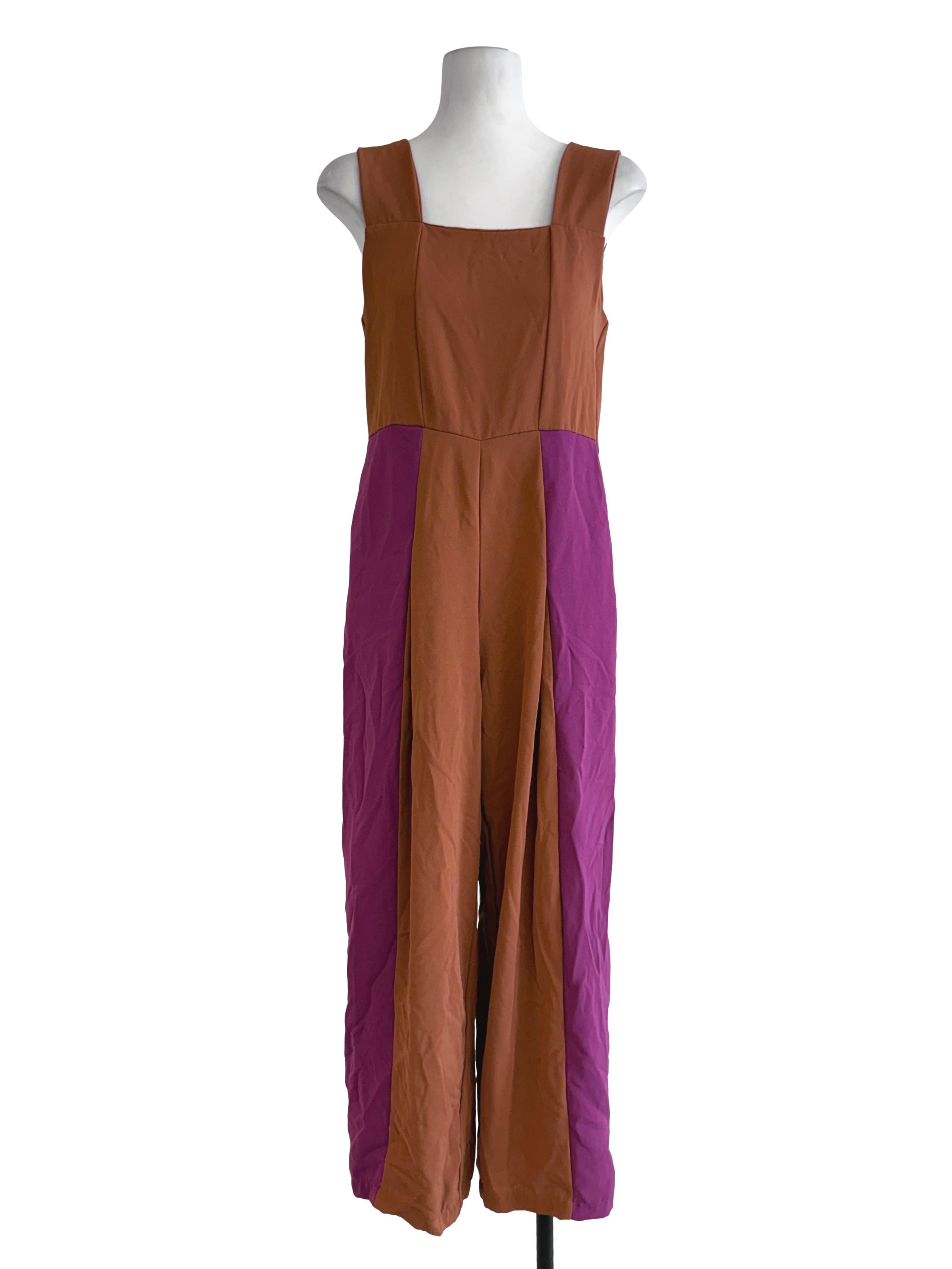 Dual Color Sleeveless Jumpsuit